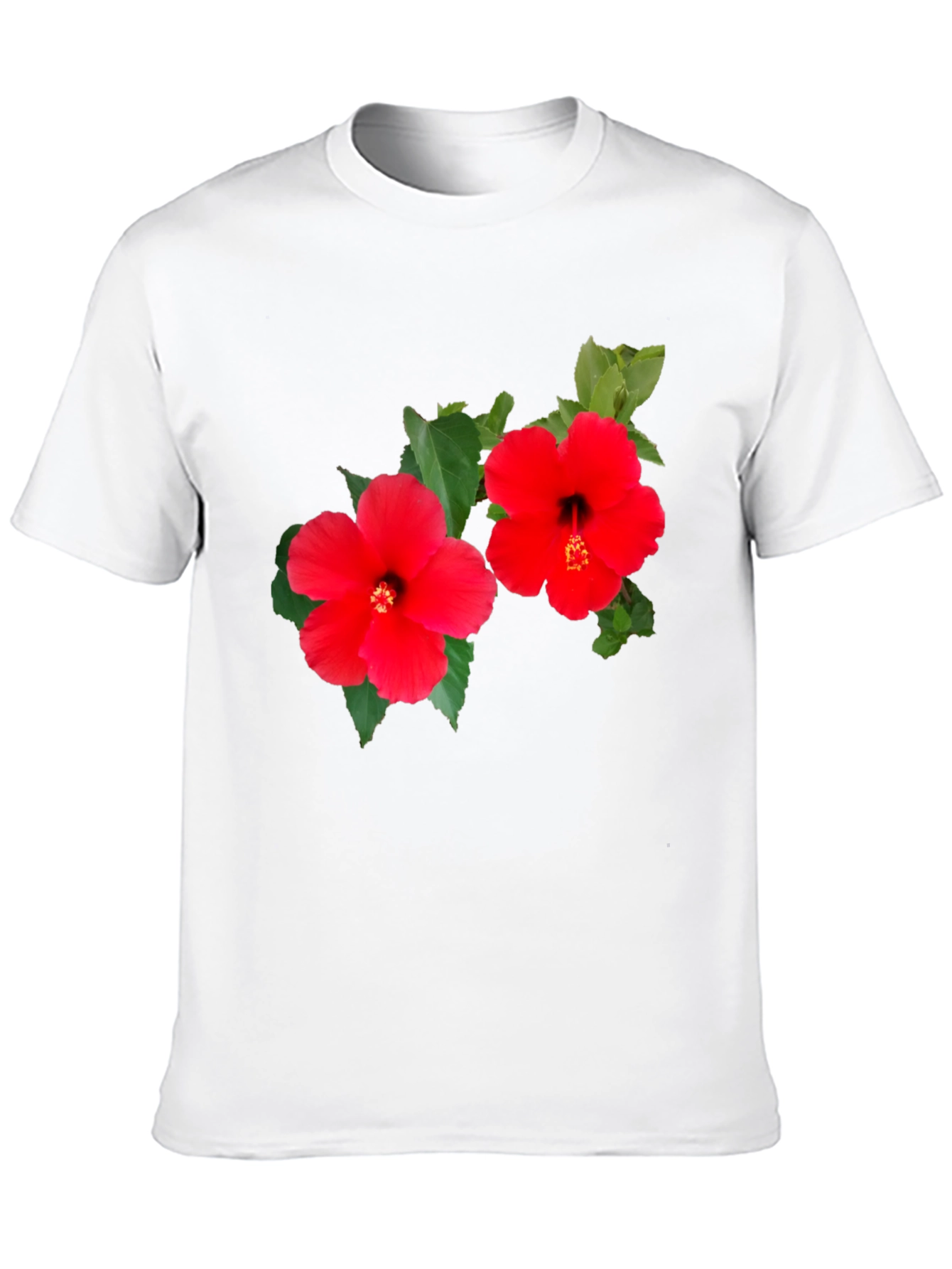 Black Hibiscus Flower Graphic T-Shirt