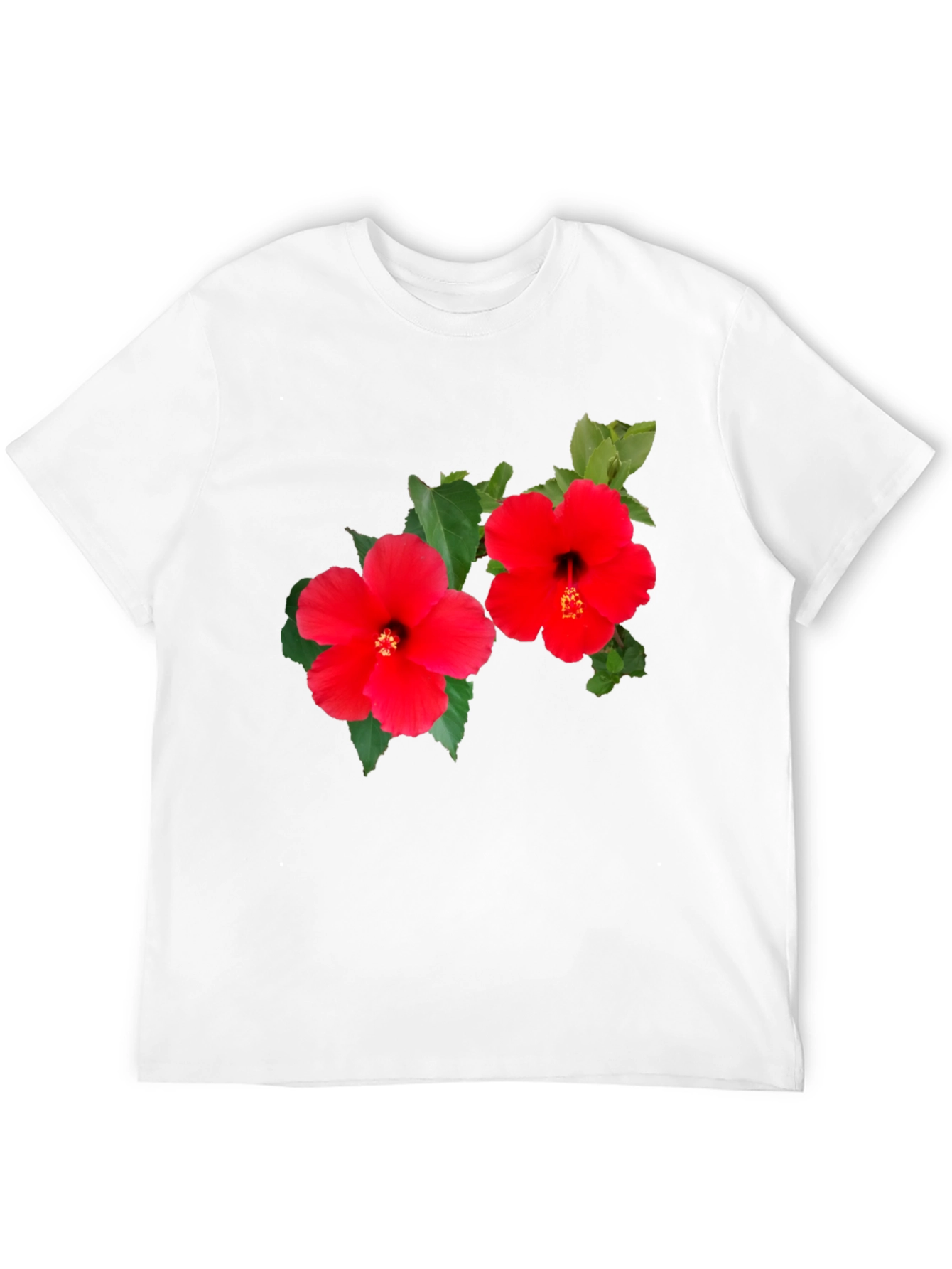 Black Hibiscus Flower Graphic T-Shirt