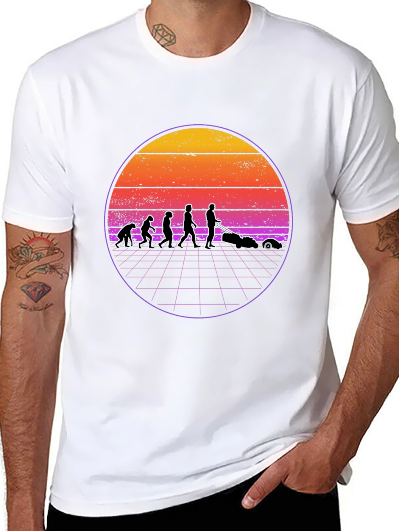 Retro Evolution Lawn Care T-Shirt