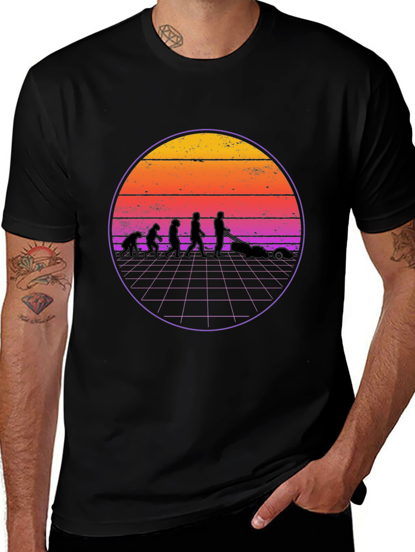 Retro Evolution Lawn Care T-Shirt
