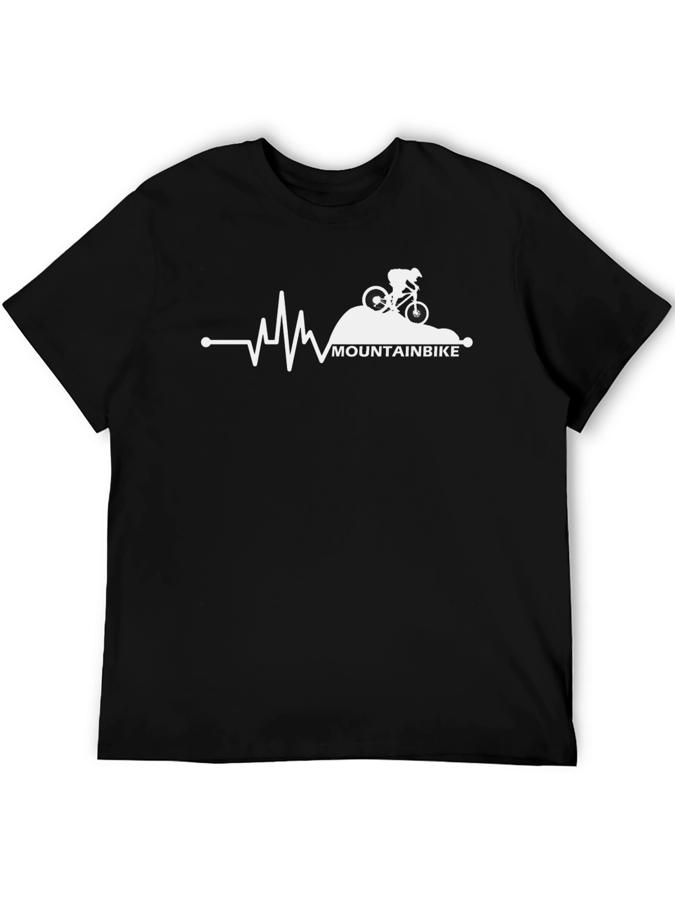 Mountain Bike Heartbeat Graphic Tee - Black