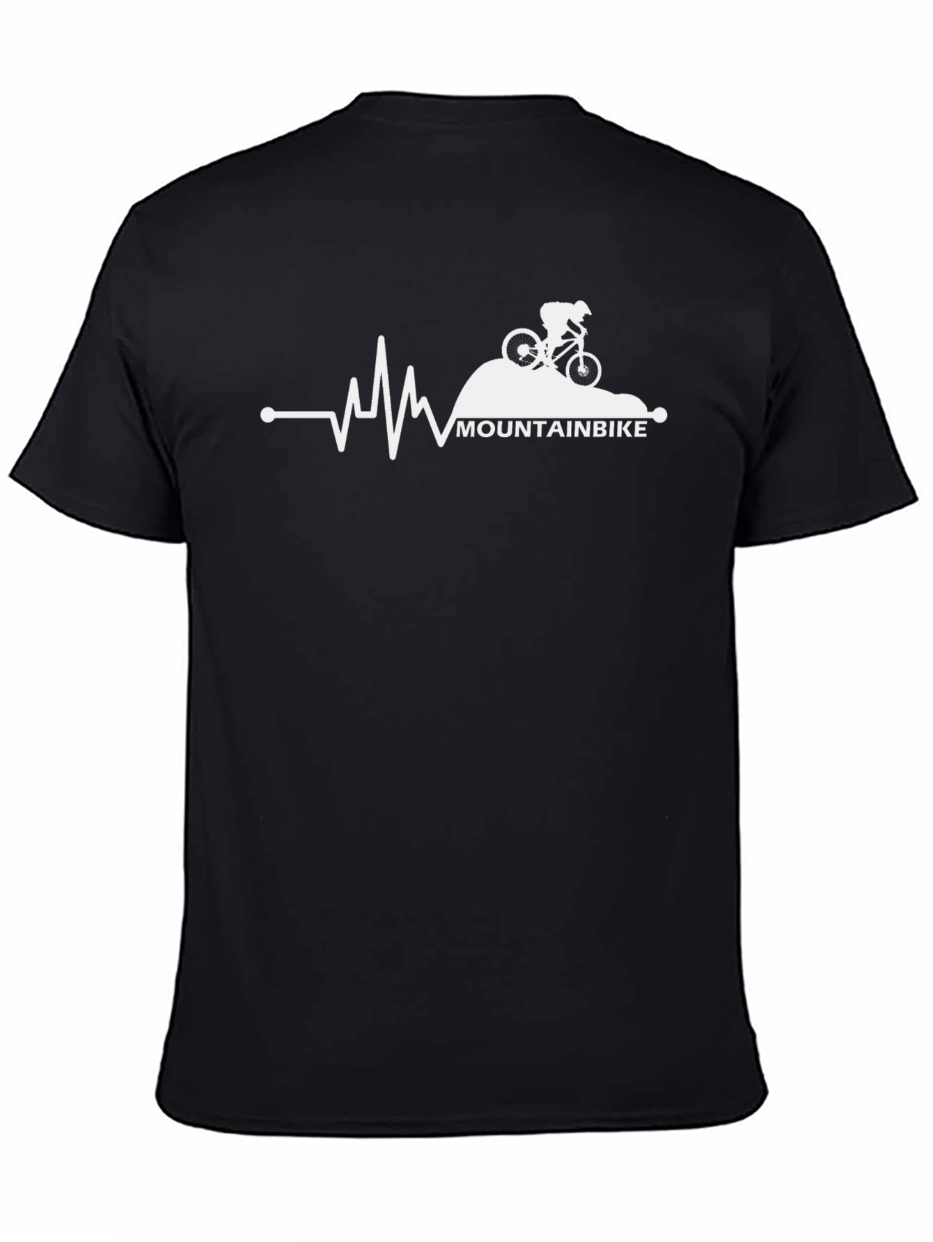 Mountain Bike Heartbeat Graphic Tee - Black