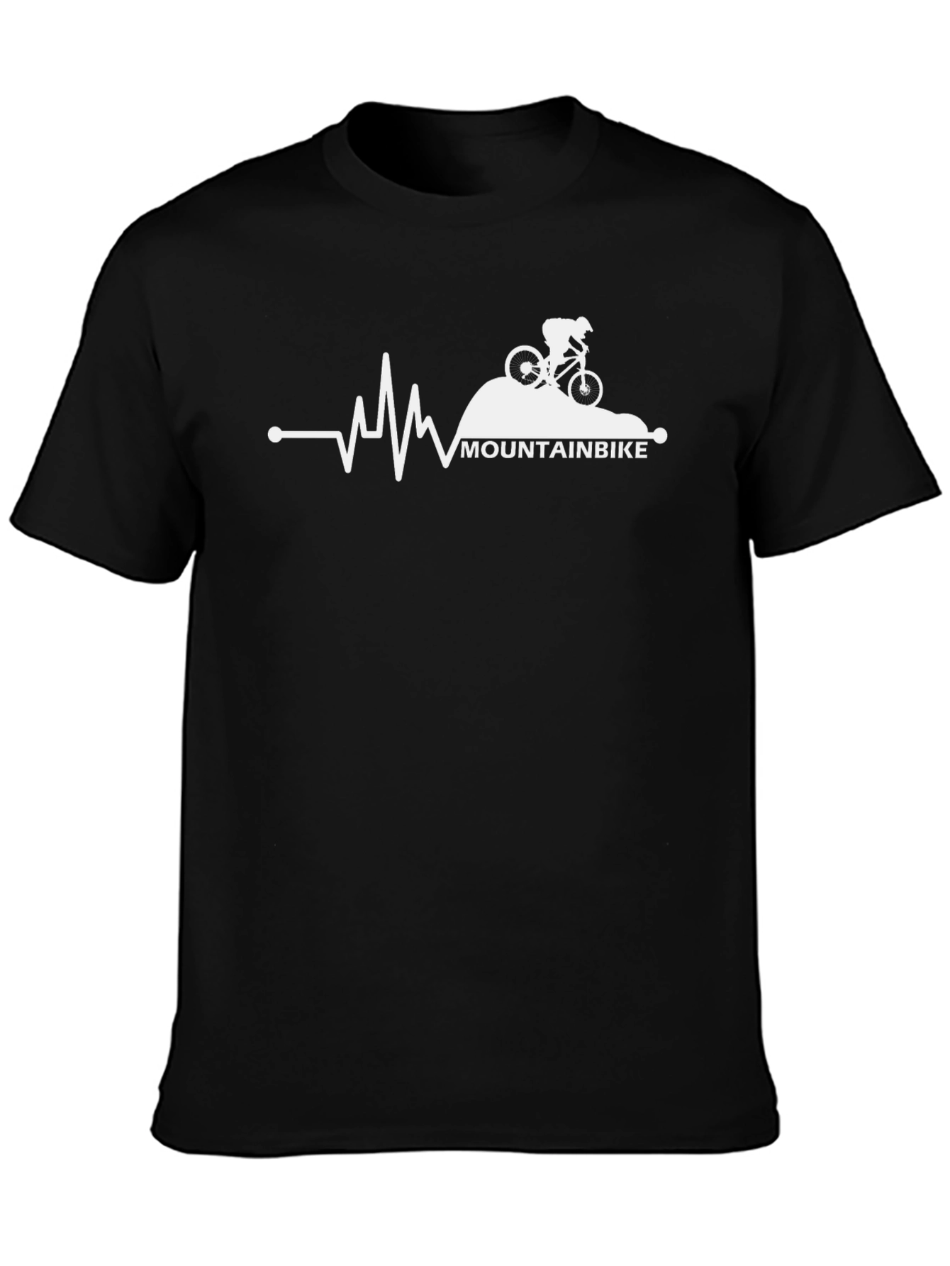 Mountain Bike Heartbeat Graphic Tee - Black