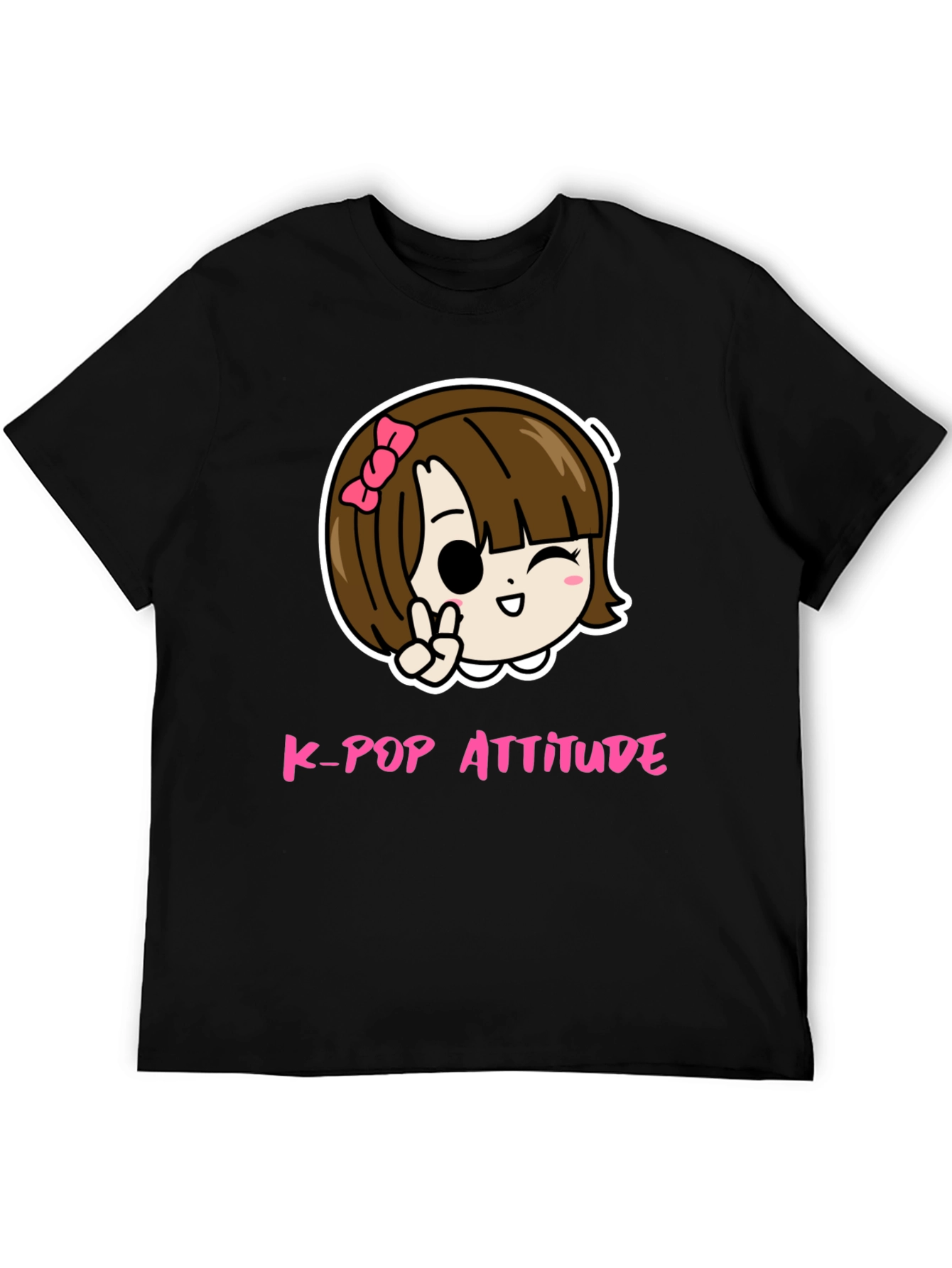 K-Pop Attitude Black Graphic Tee