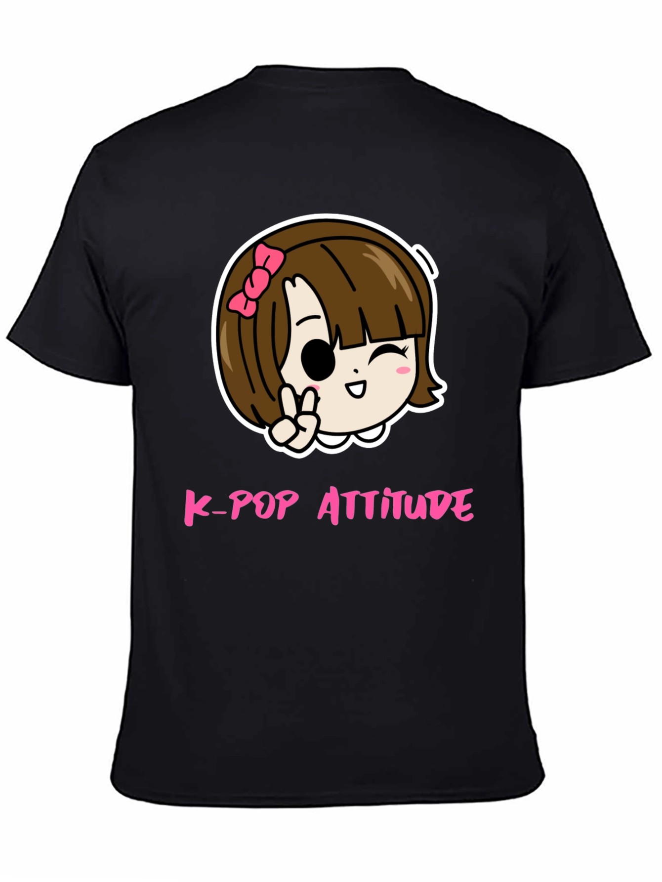 K-Pop Attitude Black Graphic Tee