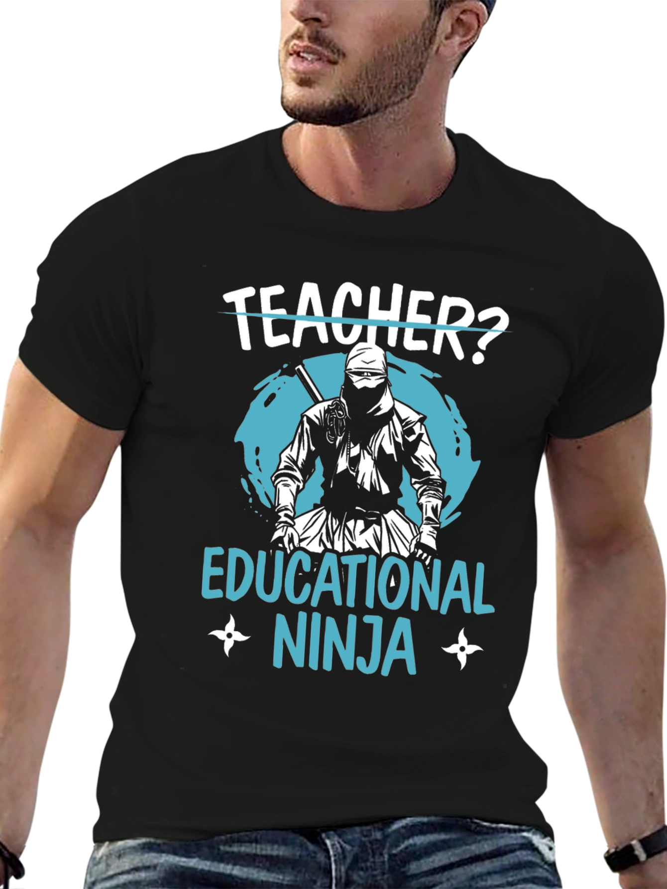 Teacher Educational Ninja Black T-Shirt