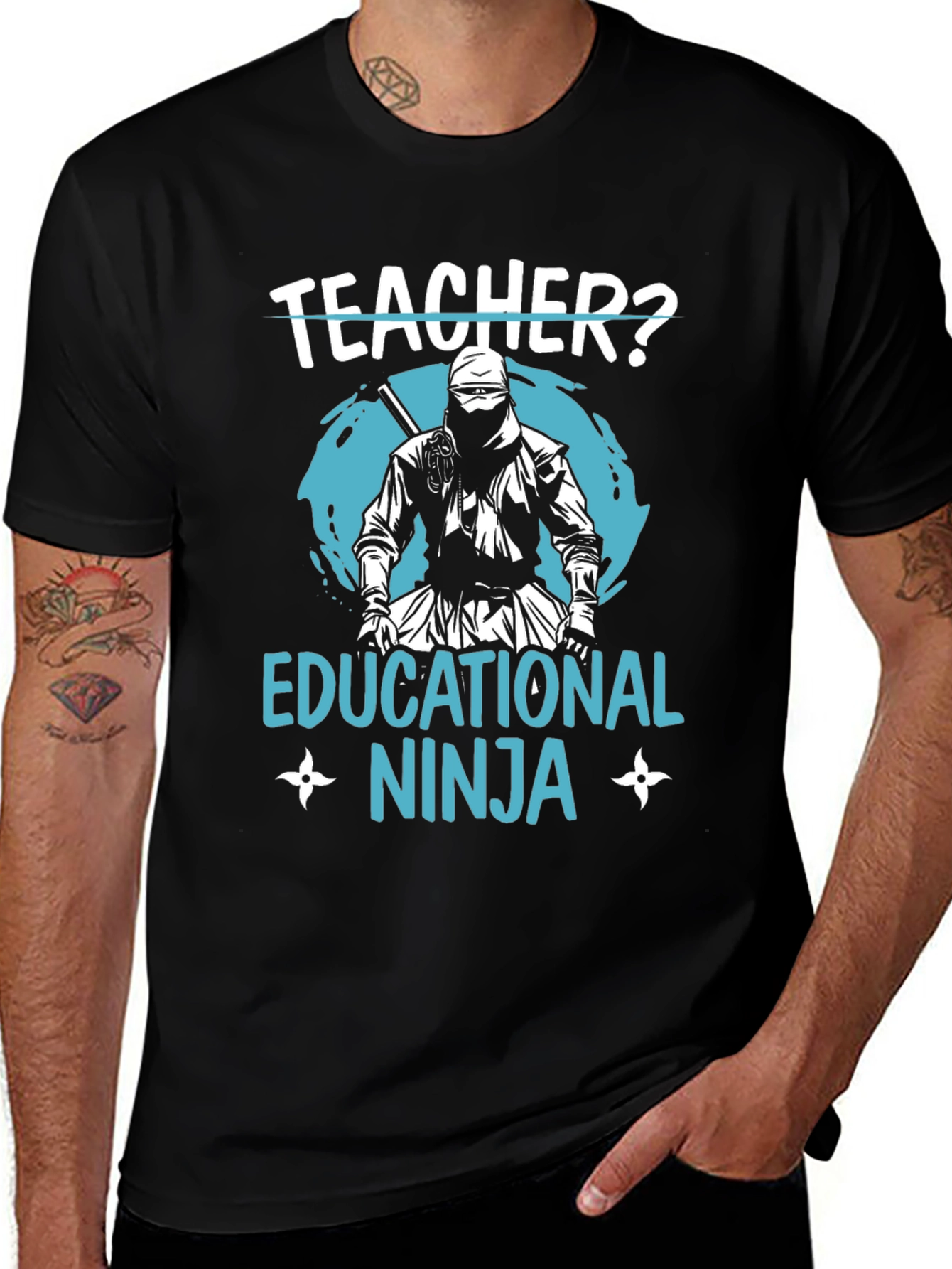 Teacher Educational Ninja Black T-Shirt