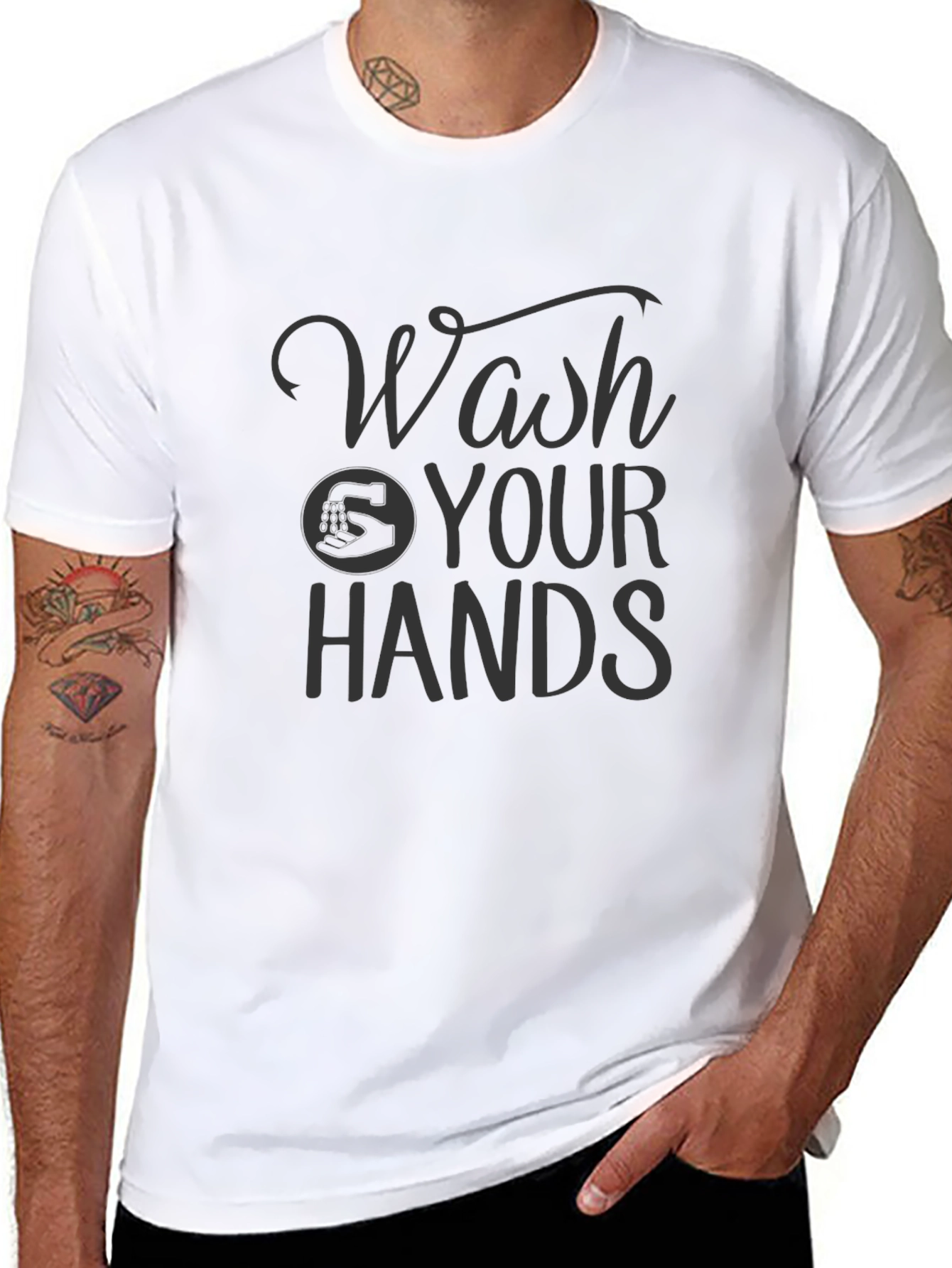 Wash Your Hands Graphic Tee - Stay Healthy Shirt