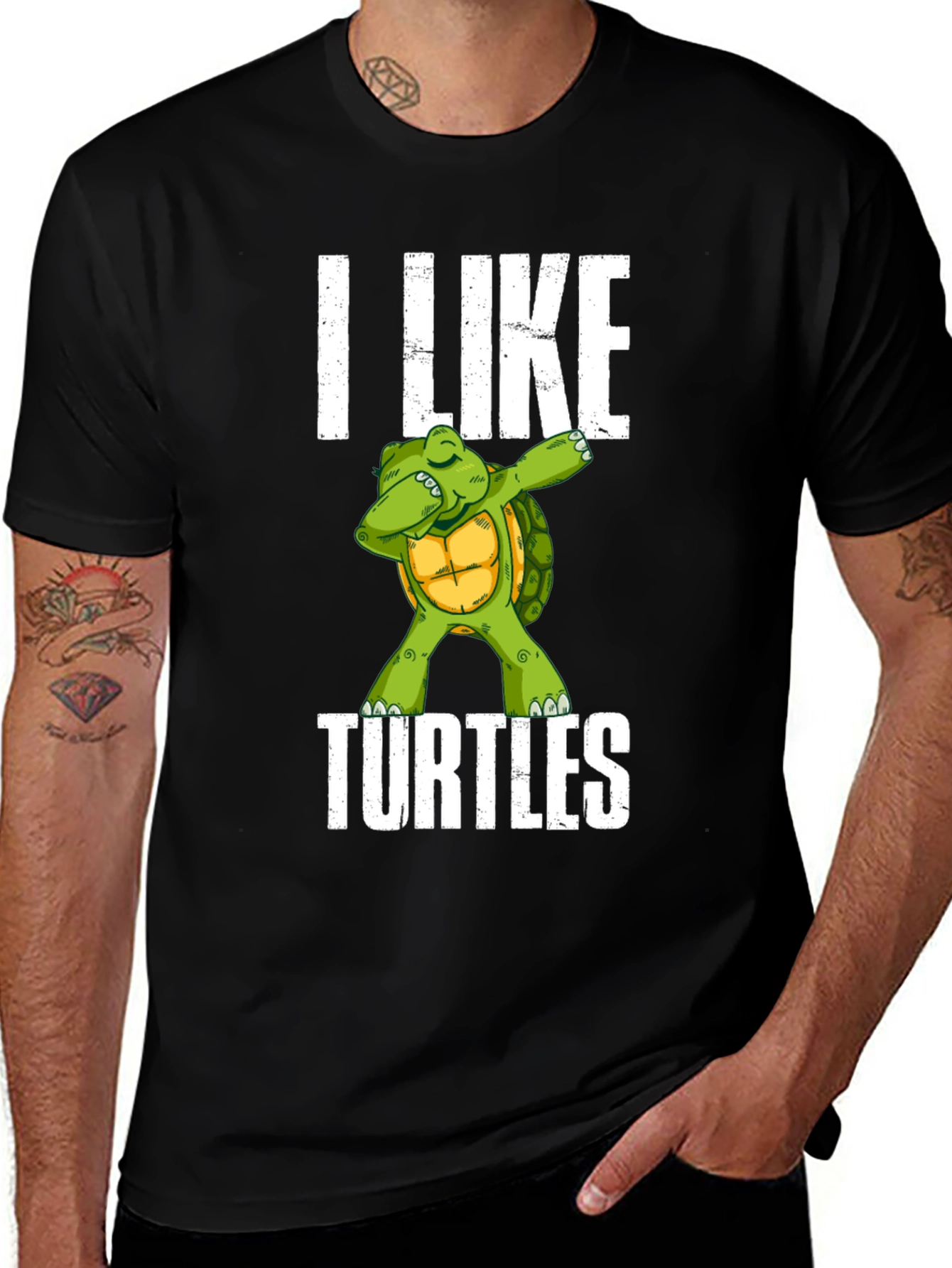 I Like Turtles T-Shirt - Dab Turtle Design
