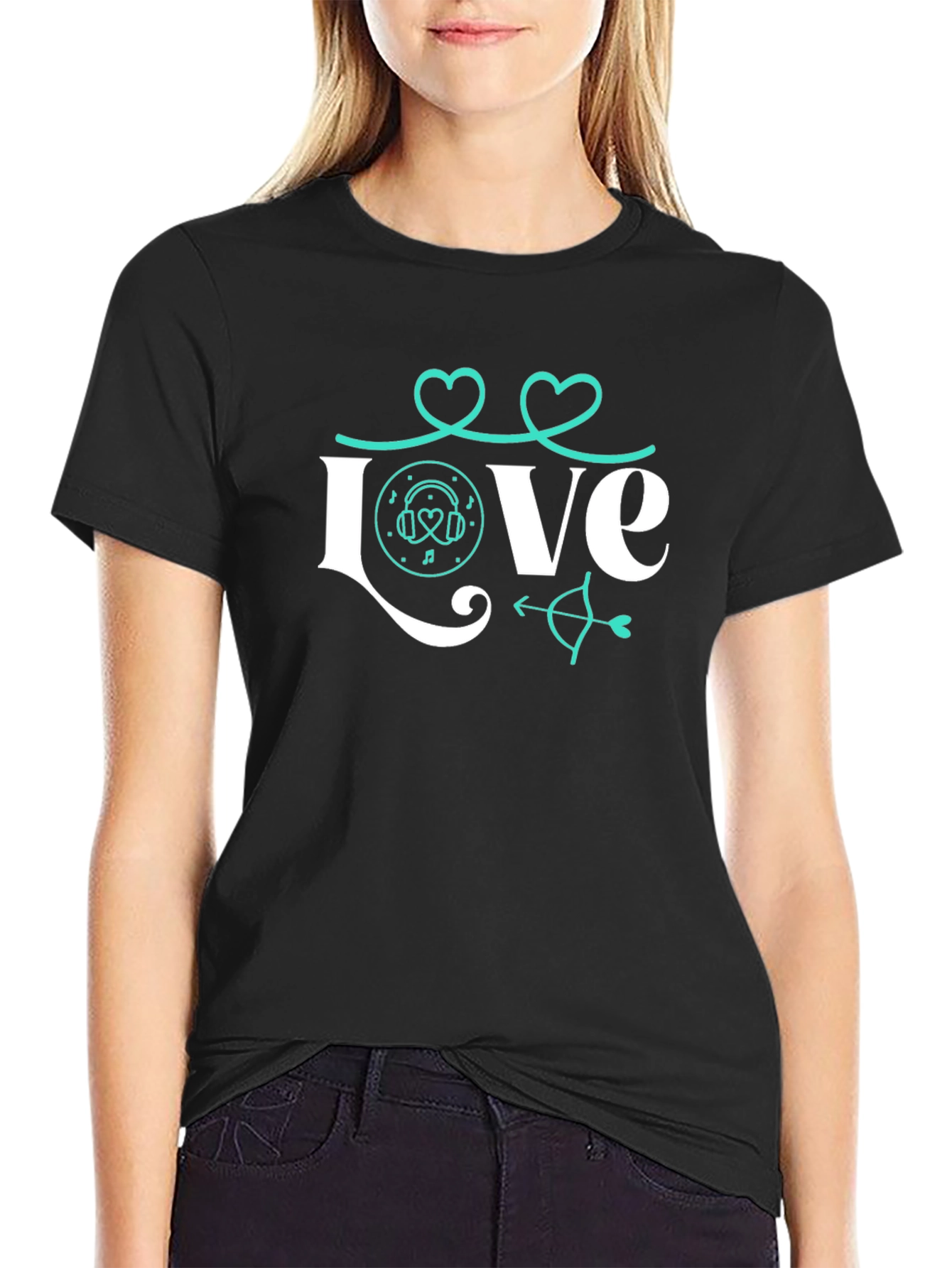Love Music Valentines Day Graphic Tee
