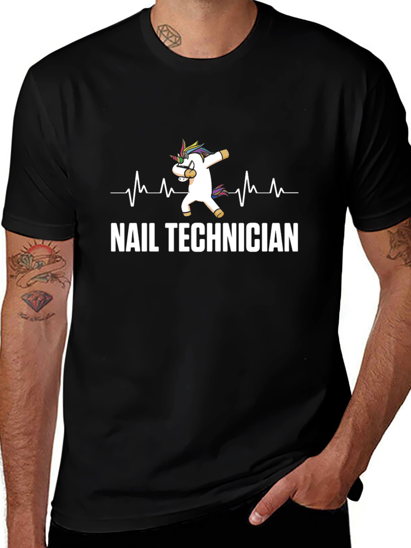 Nail Technician Unicorn Dabbing T-Shirt