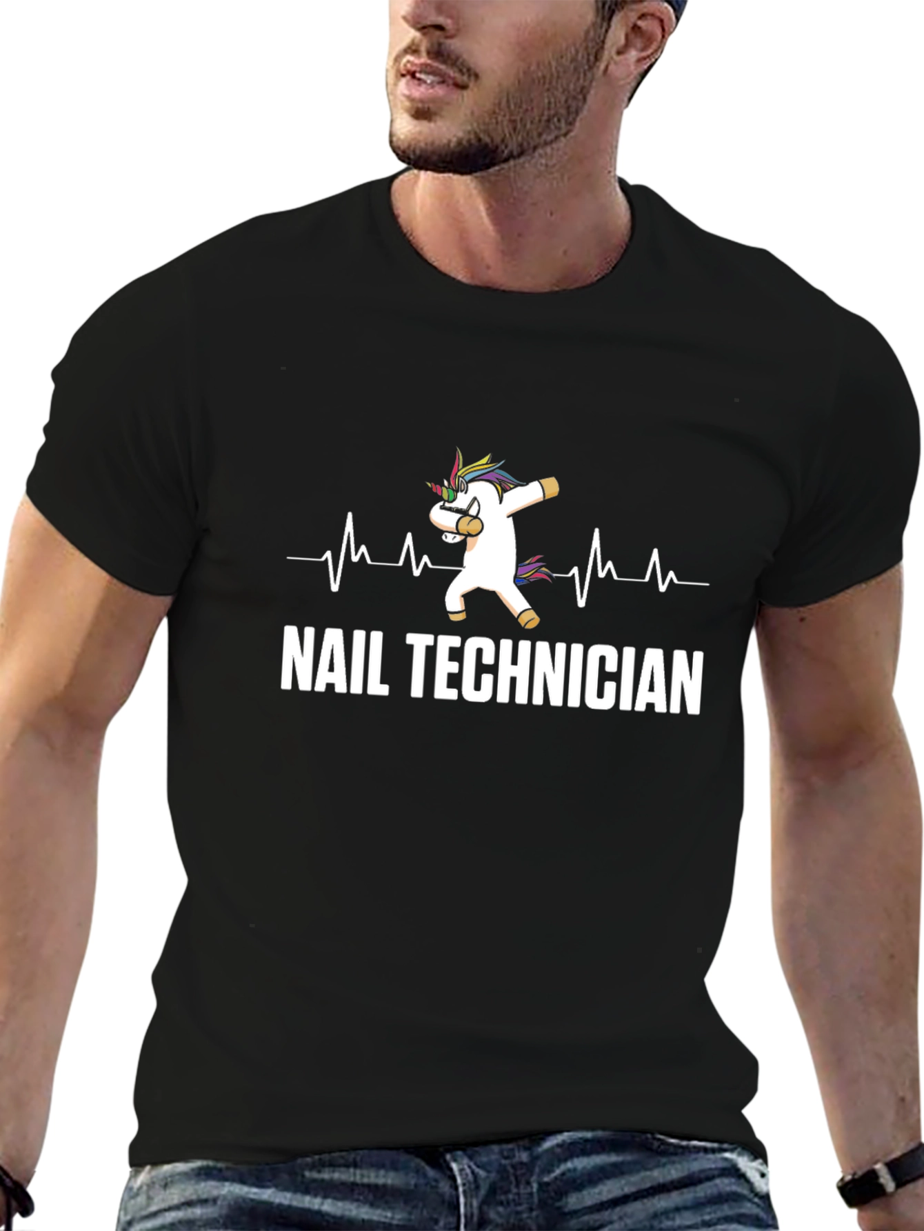 Nail Technician Unicorn Dabbing T-Shirt