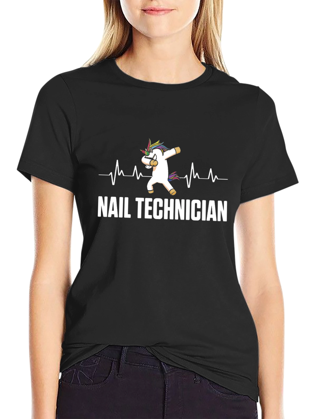 Nail Technician Unicorn Dabbing T-Shirt