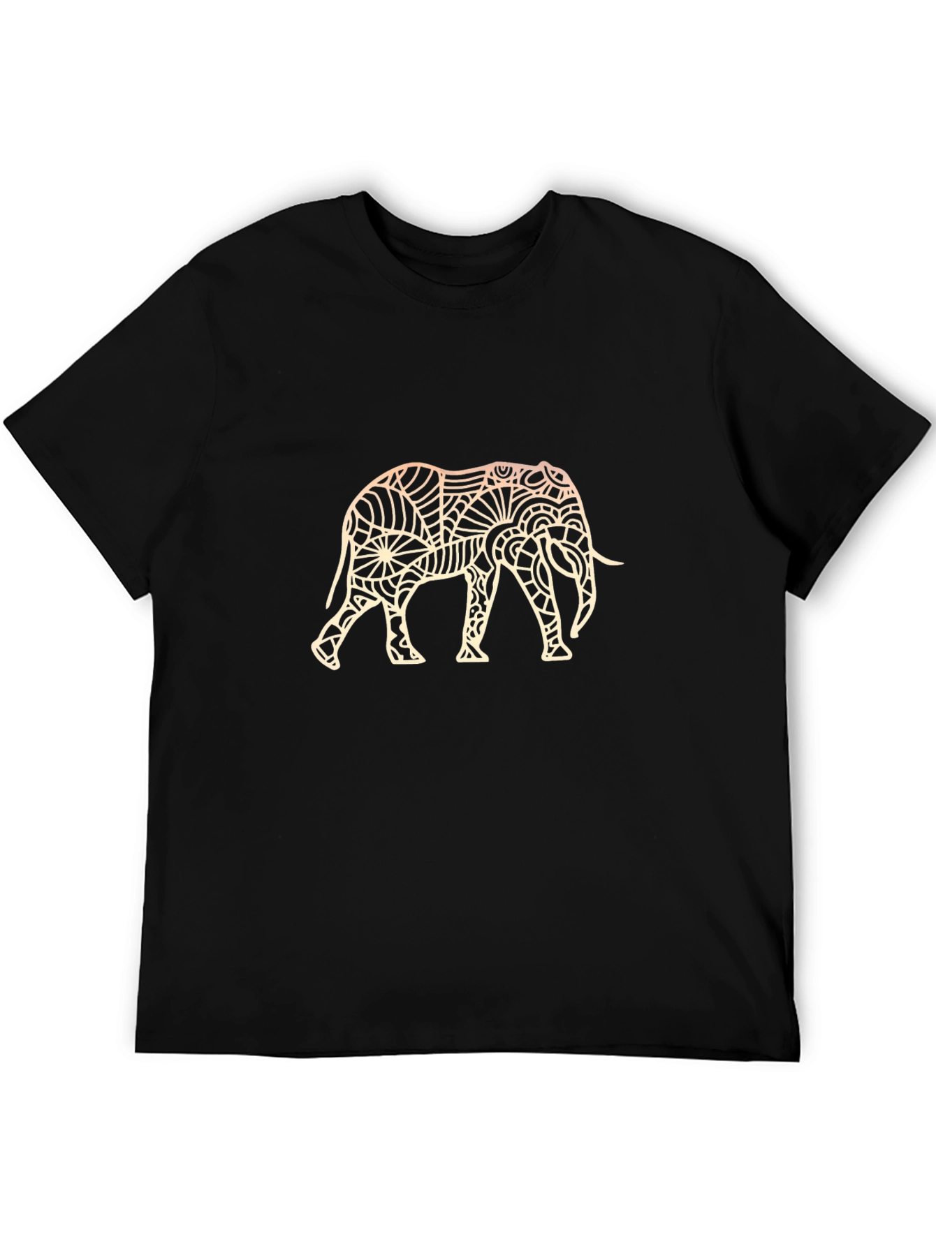 Elephant Graphic Print Black T-Shirt