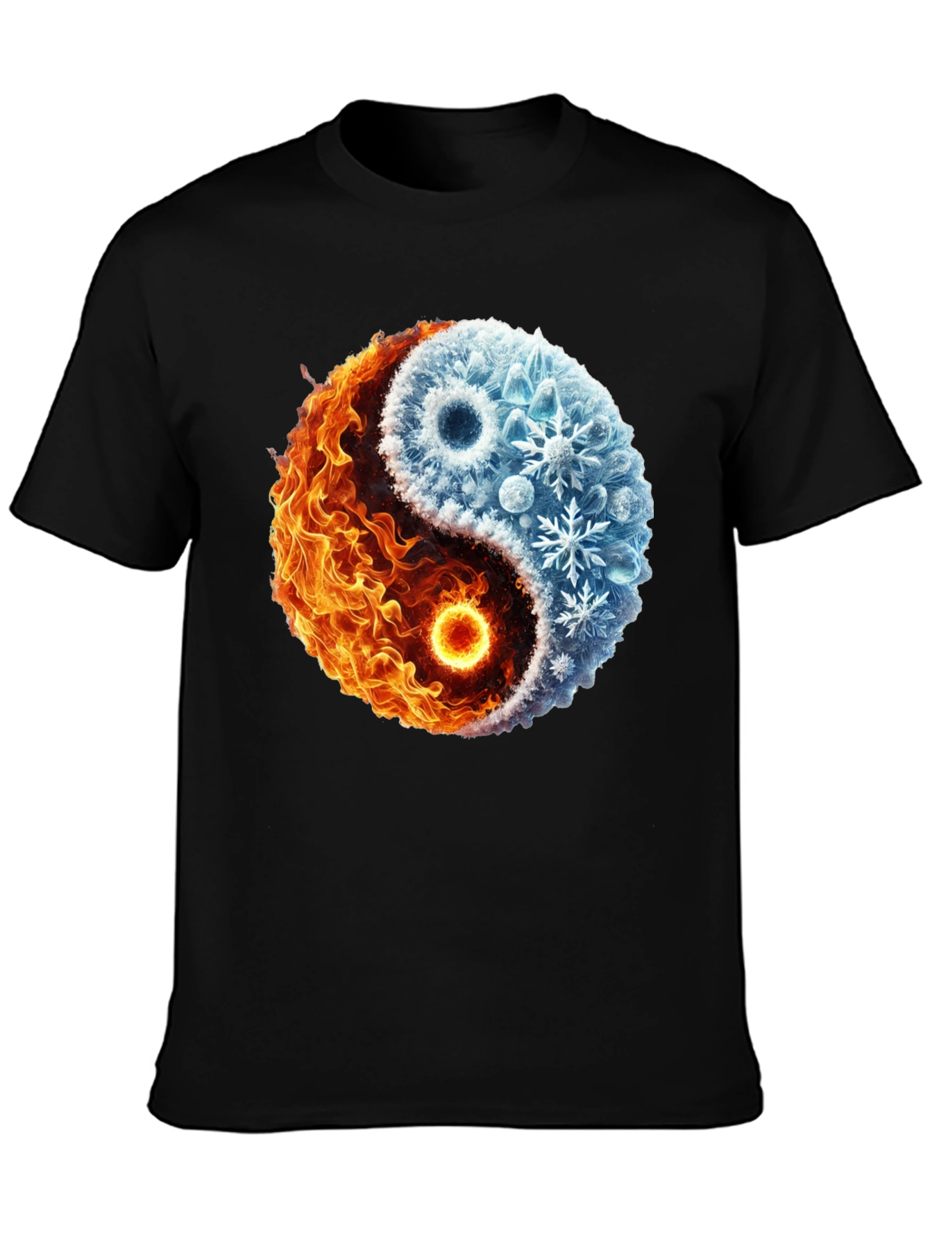 Yin Yang Fire and Ice Graphic T-Shirt
