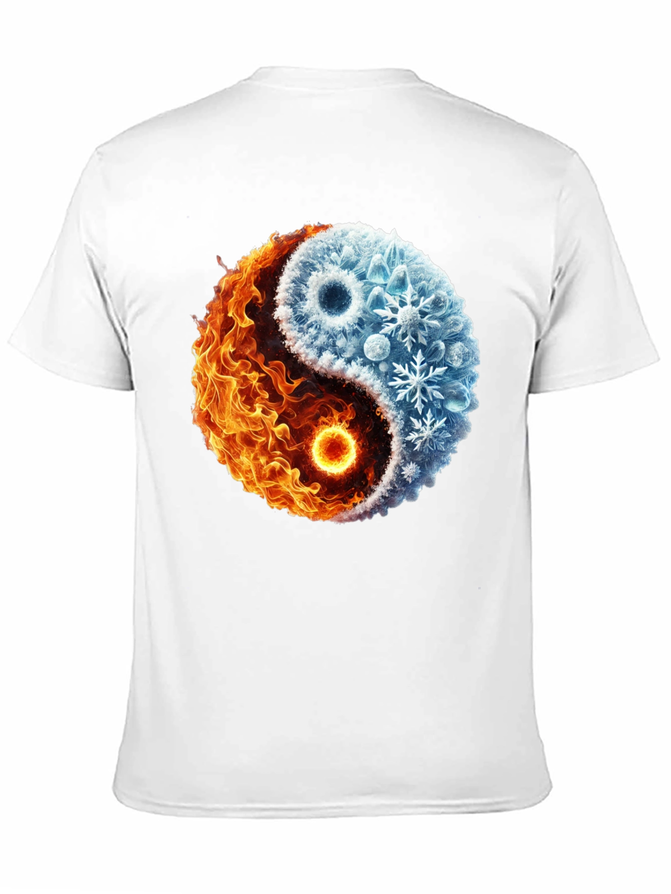Yin Yang Fire and Ice Graphic T-Shirt