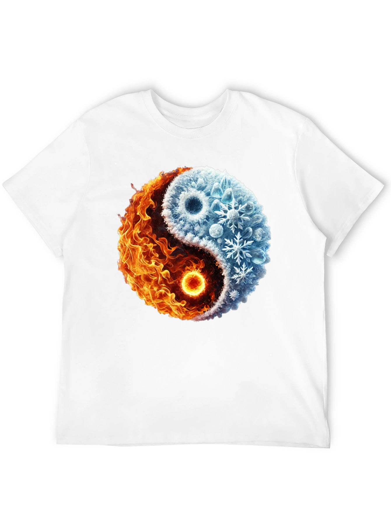 Yin Yang Fire and Ice Graphic T-Shirt