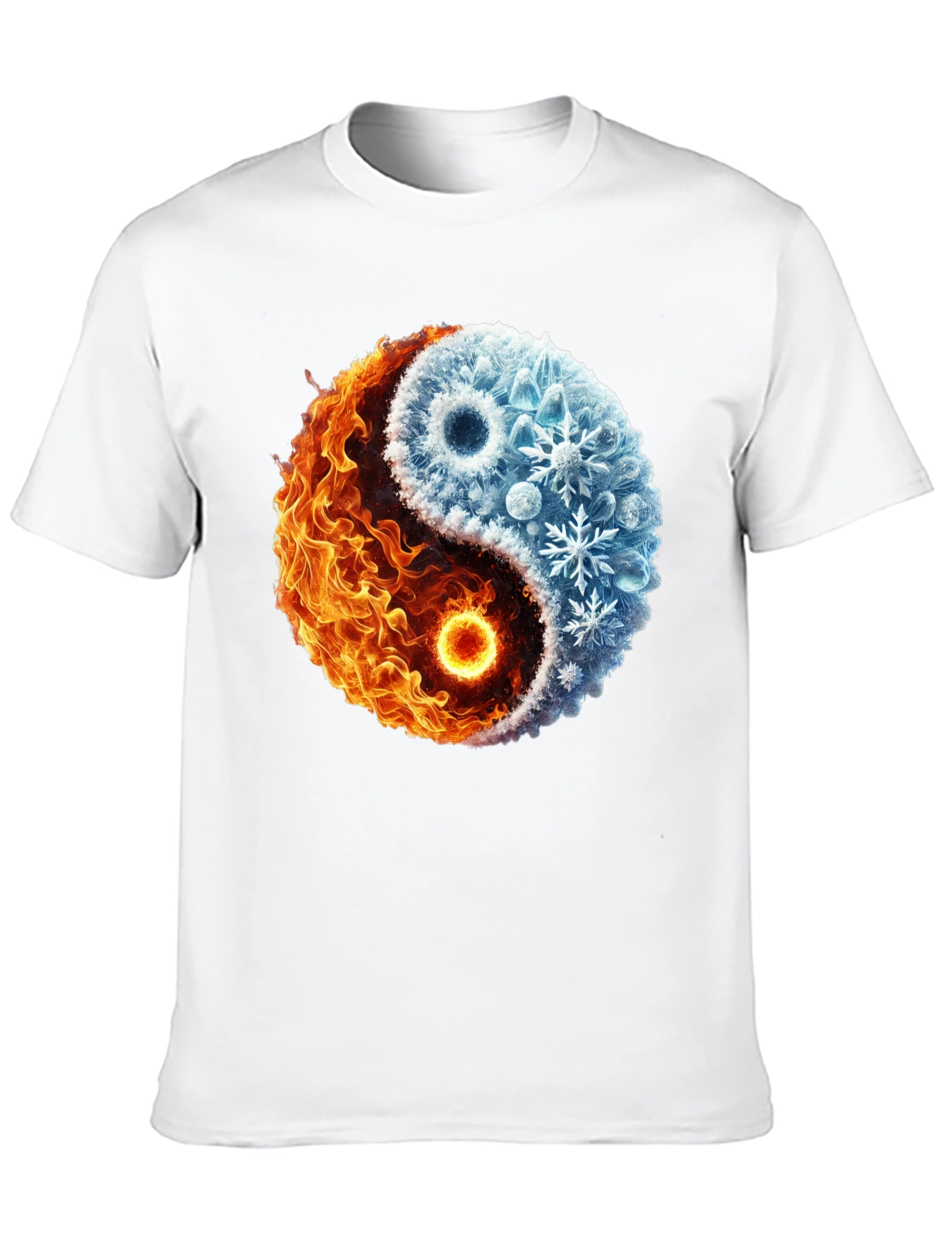 Yin Yang Fire and Ice Graphic T-Shirt