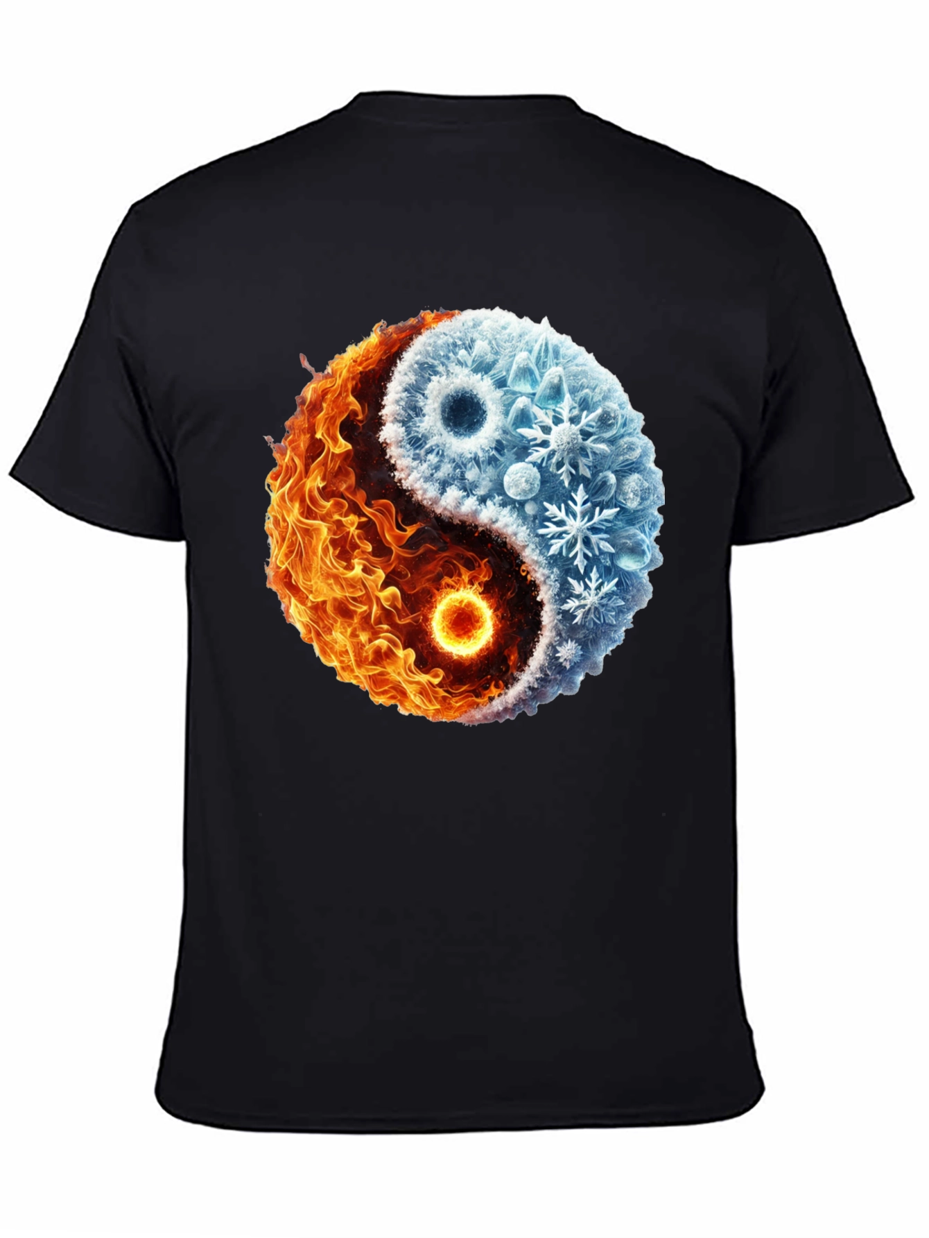 Yin Yang Fire and Ice Graphic T-Shirt