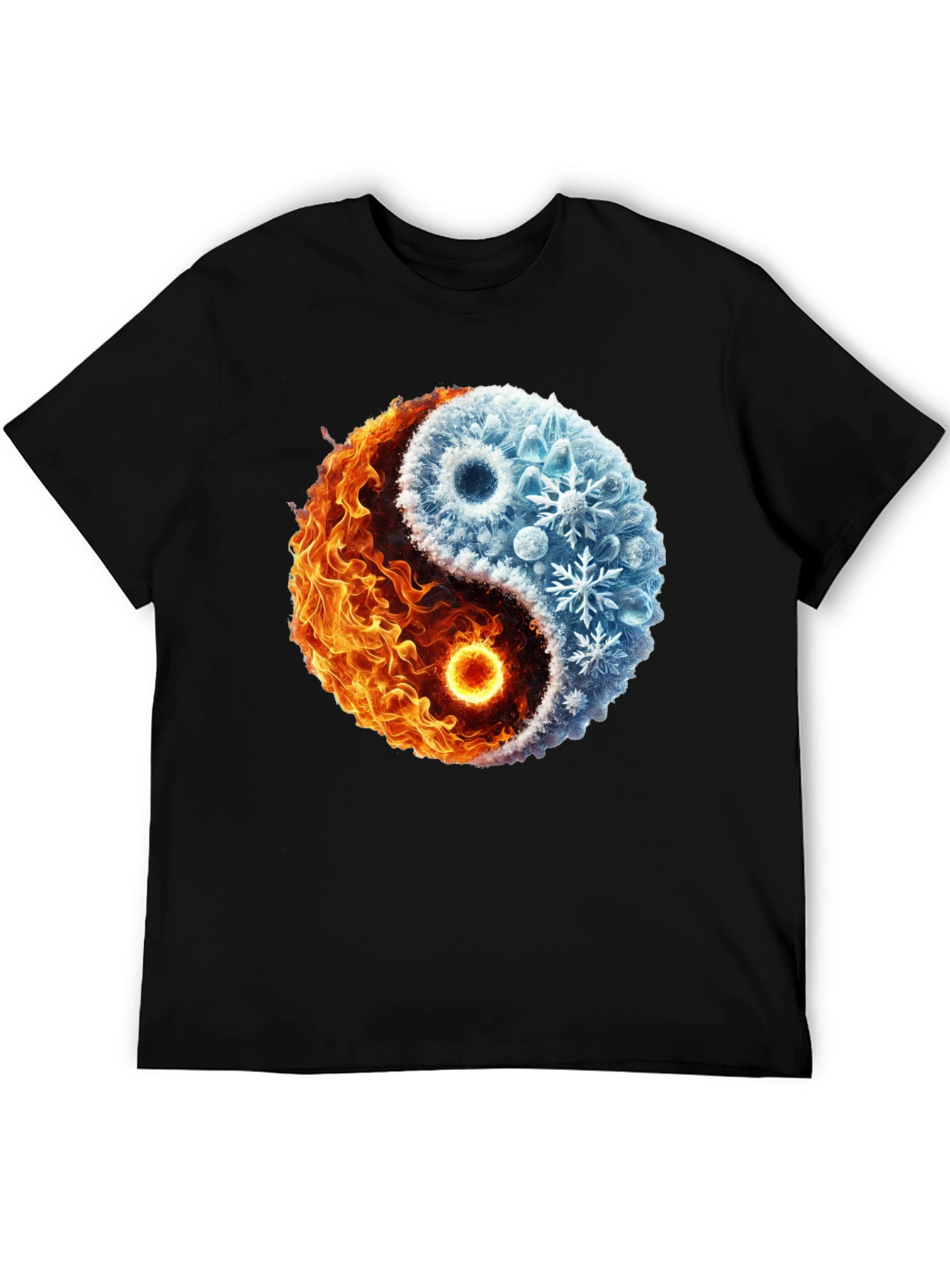 Yin Yang Fire and Ice Graphic T-Shirt