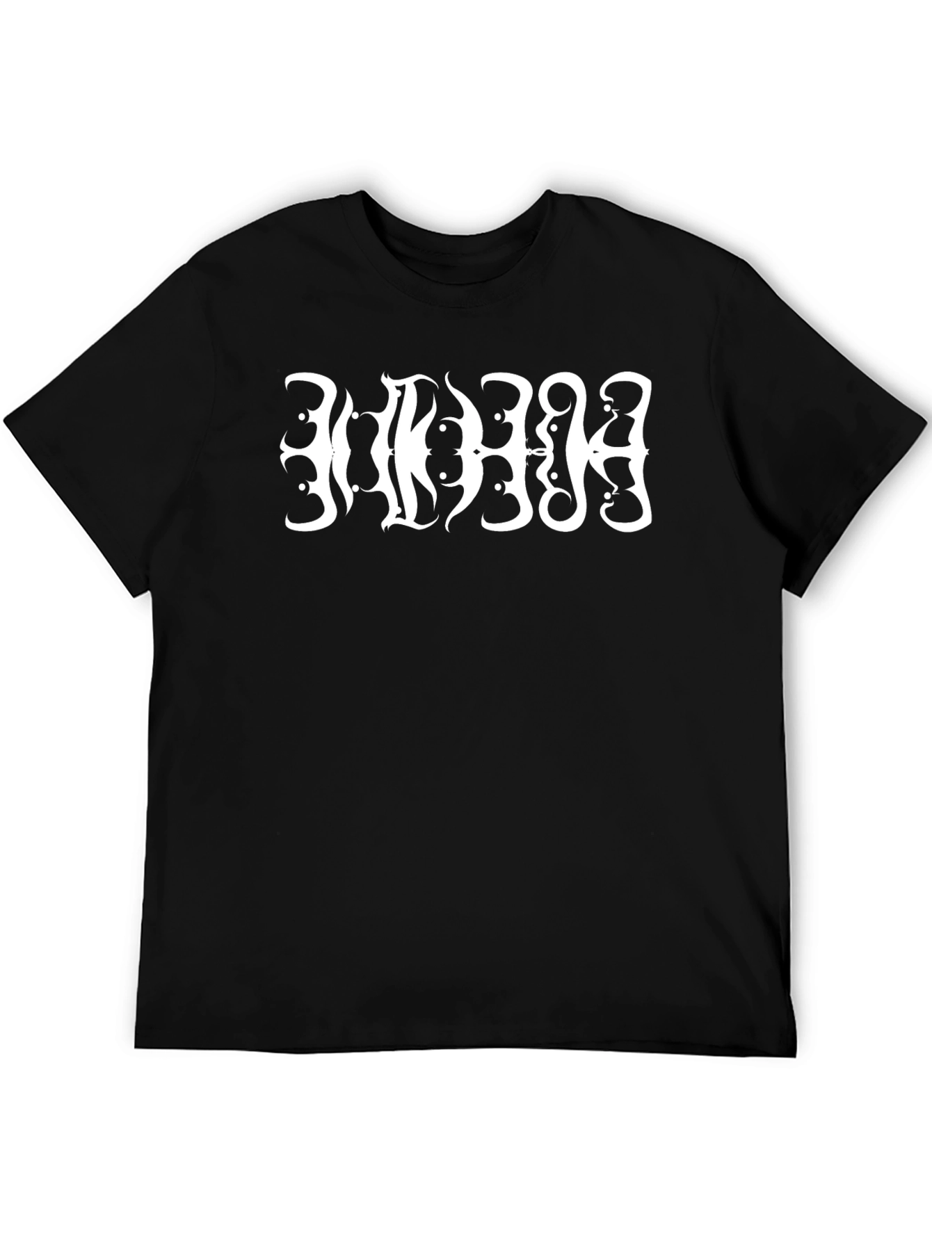 Black Metal Font T-Shirt - White Gothic Style