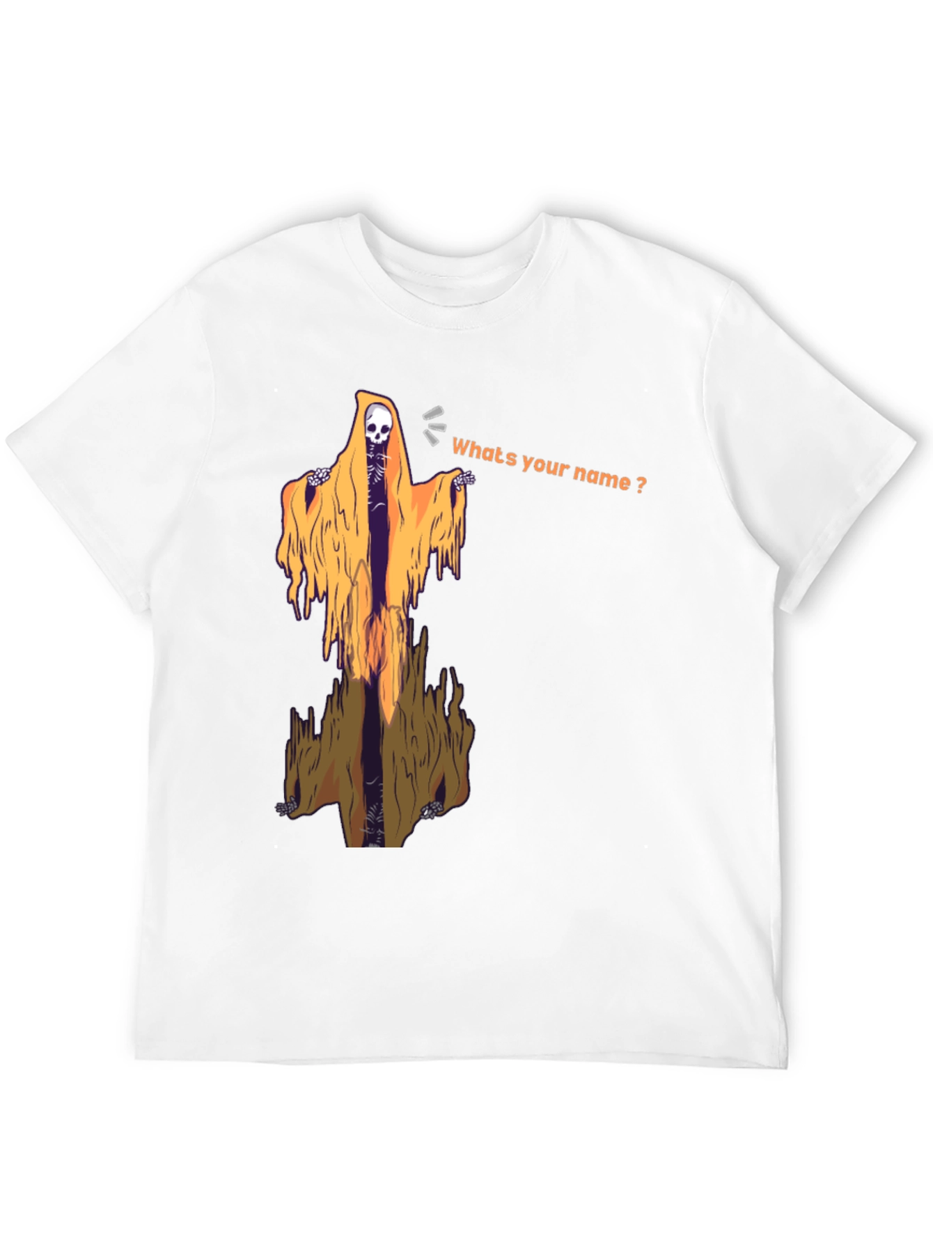 Grim Reaper Skeleton Graphic Print Black Tee