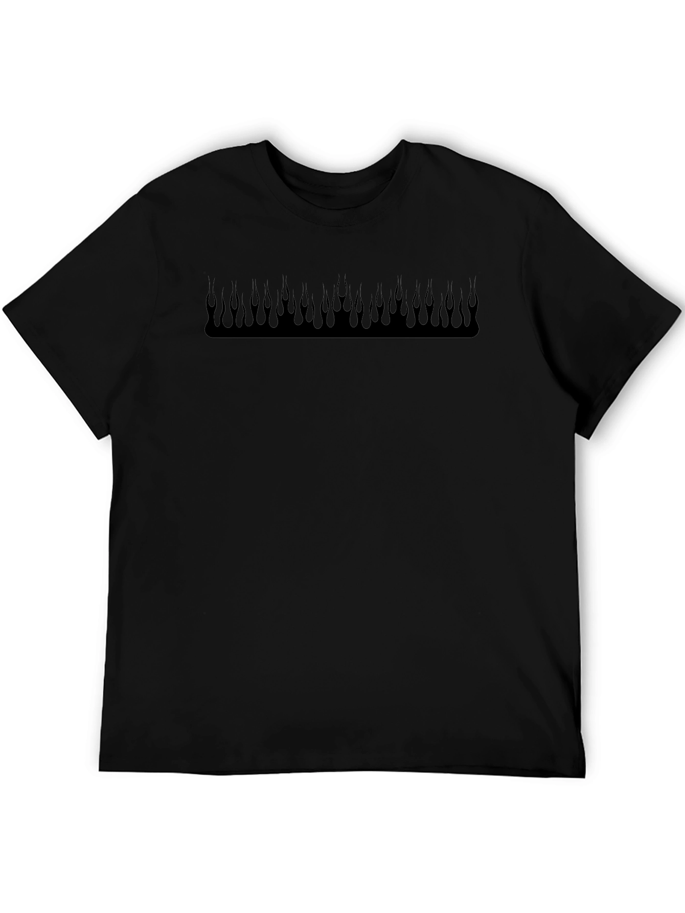 Mens Black Flame Graphic Tee
