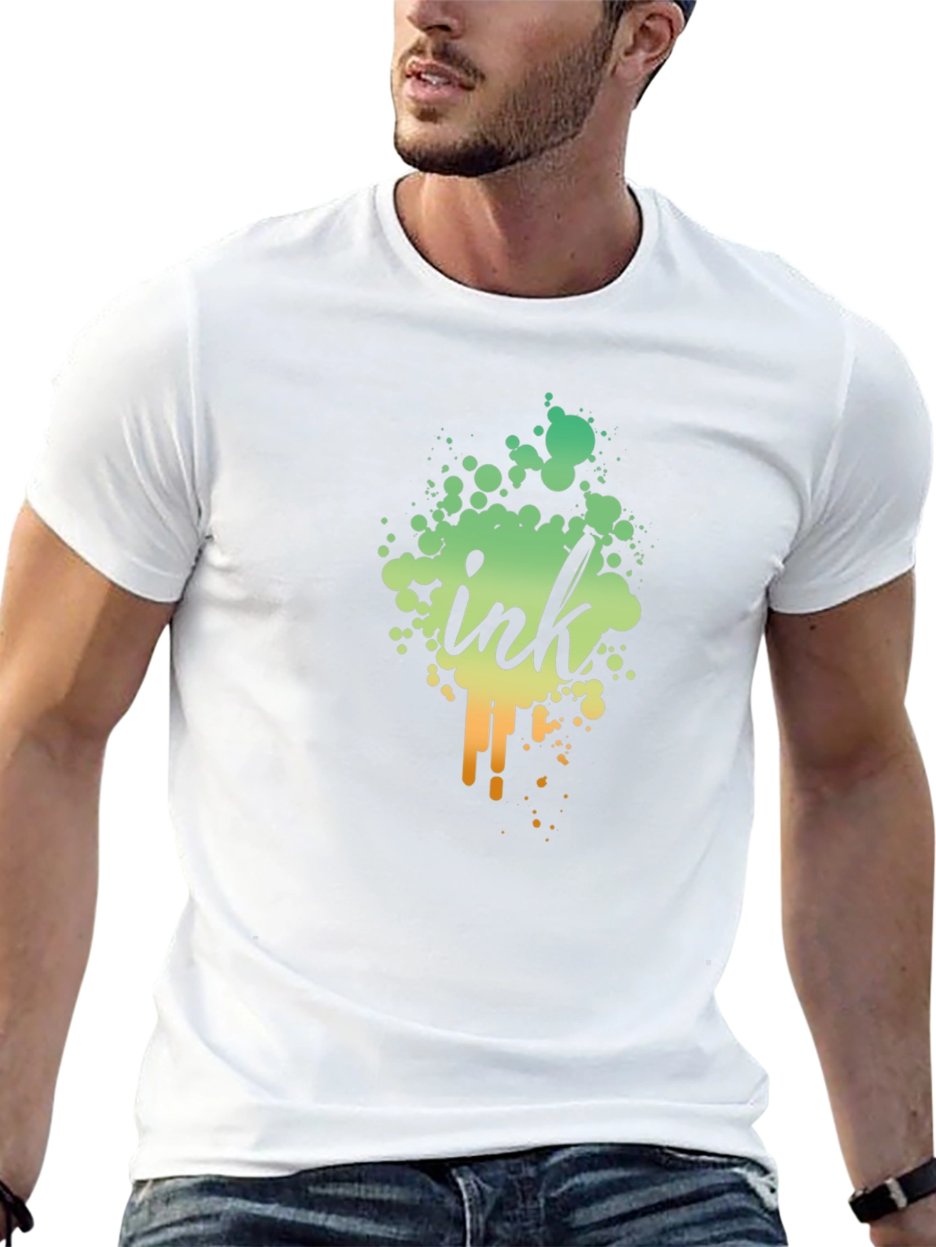 Ink Splatter Graphic Black T-Shirt