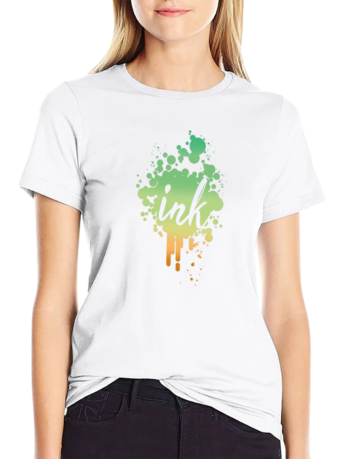 Ink Splatter Graphic Black T-Shirt