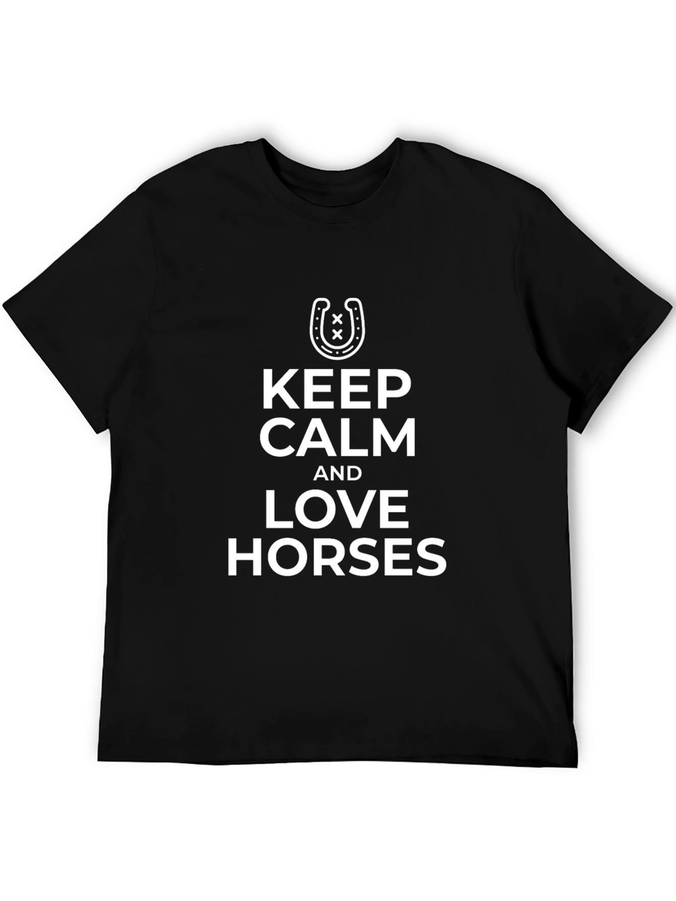 Keep Calm and Love Horses Black T-Shirt