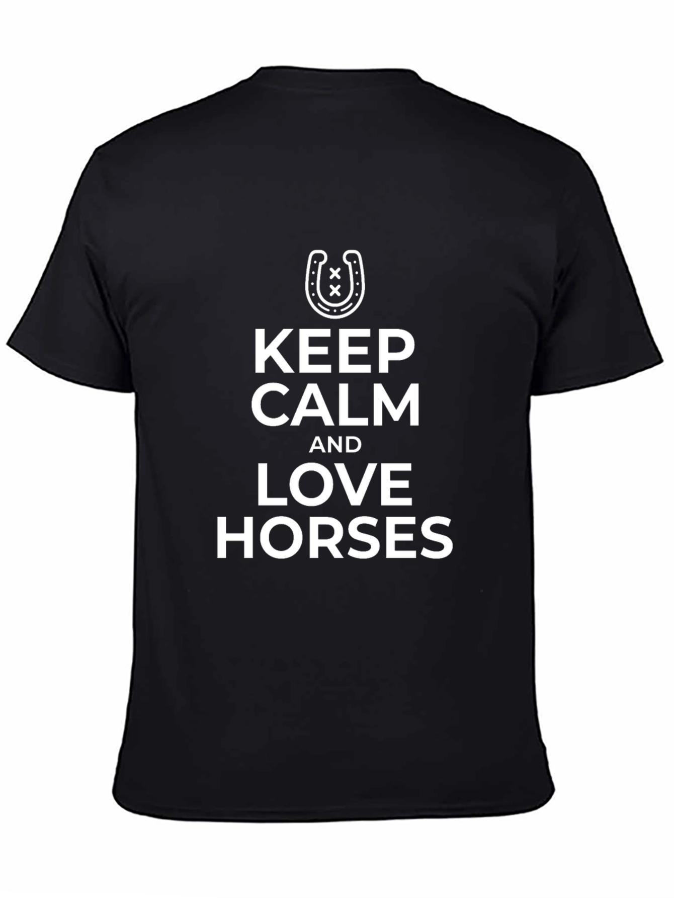 Keep Calm and Love Horses Black T-Shirt