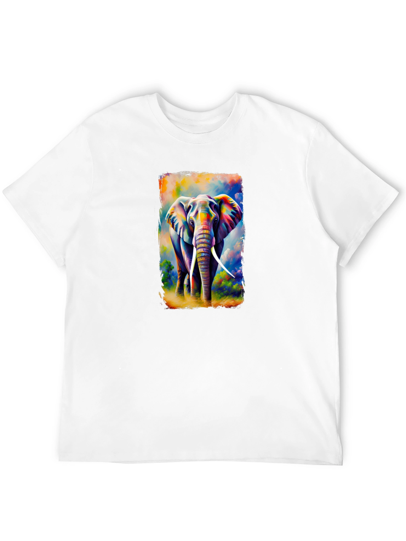 Colorful Elephant Graphic T-Shirt
