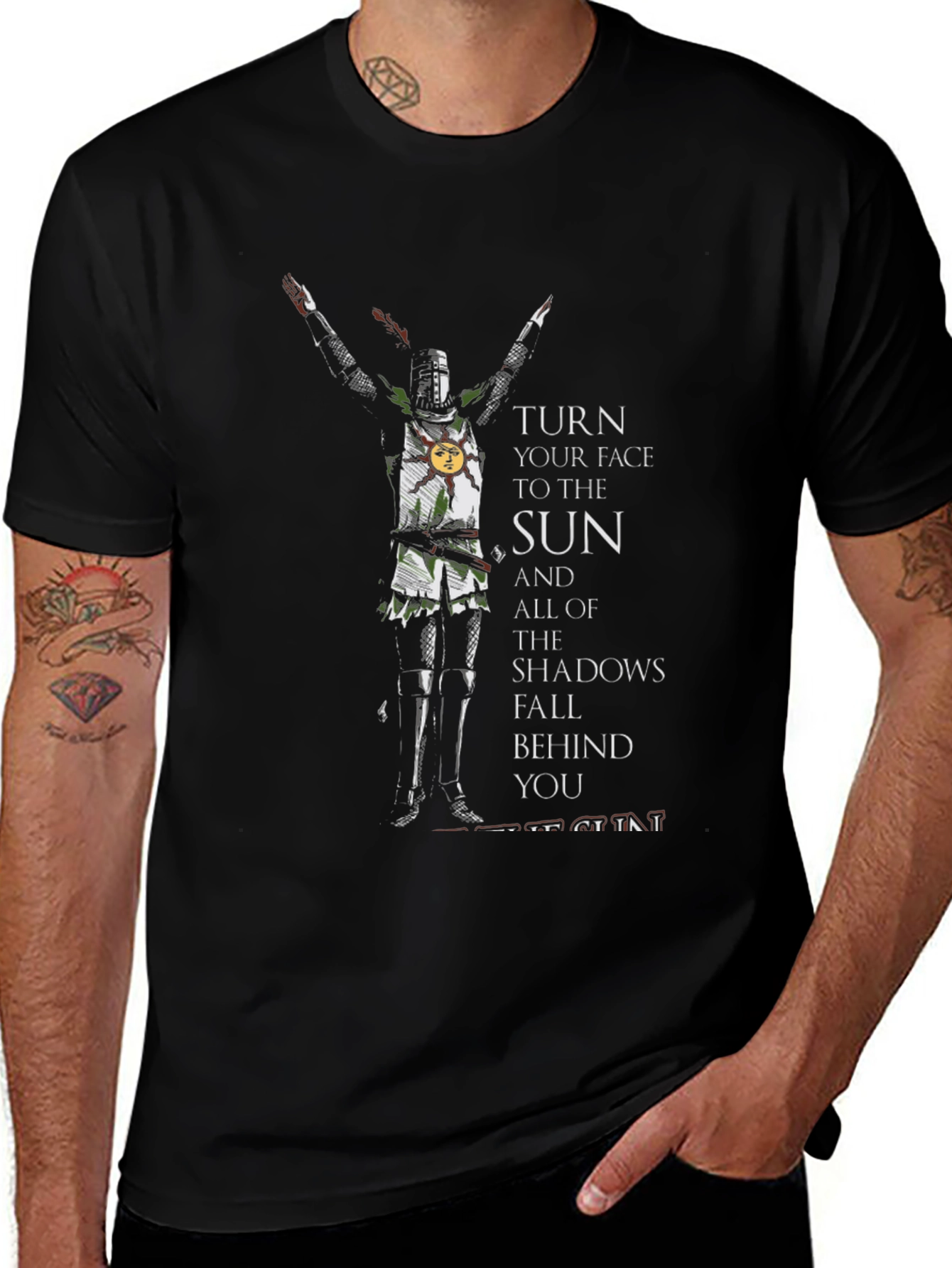 Dark Souls Praise the Sun Black Graphic T-Shirt