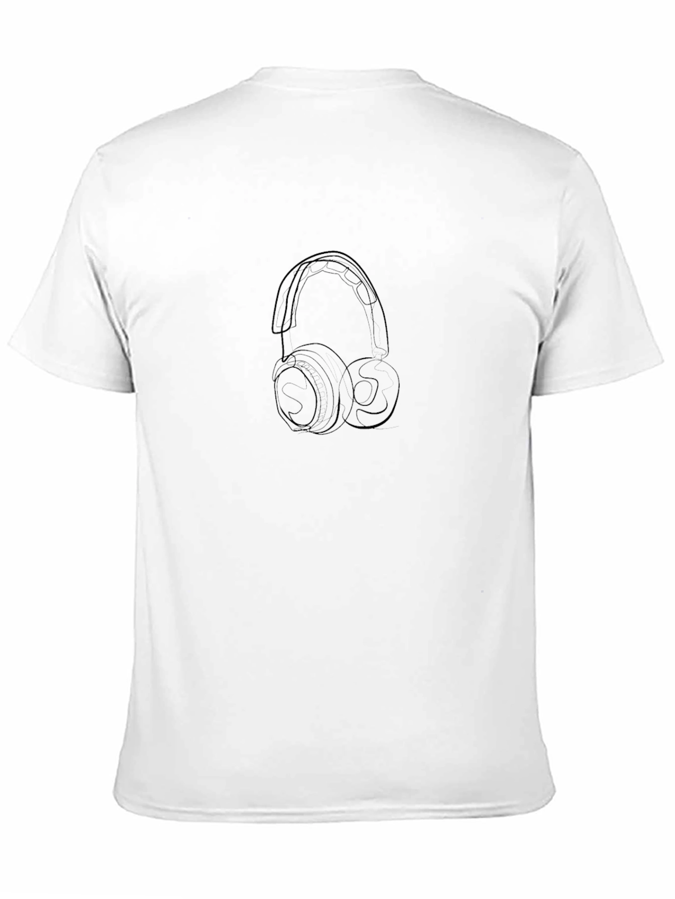 Black Headphone Outline Graphic Tee