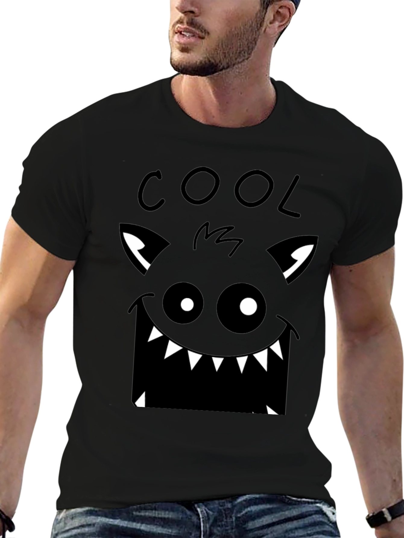 Cool Monster Graphic Black T-Shirt