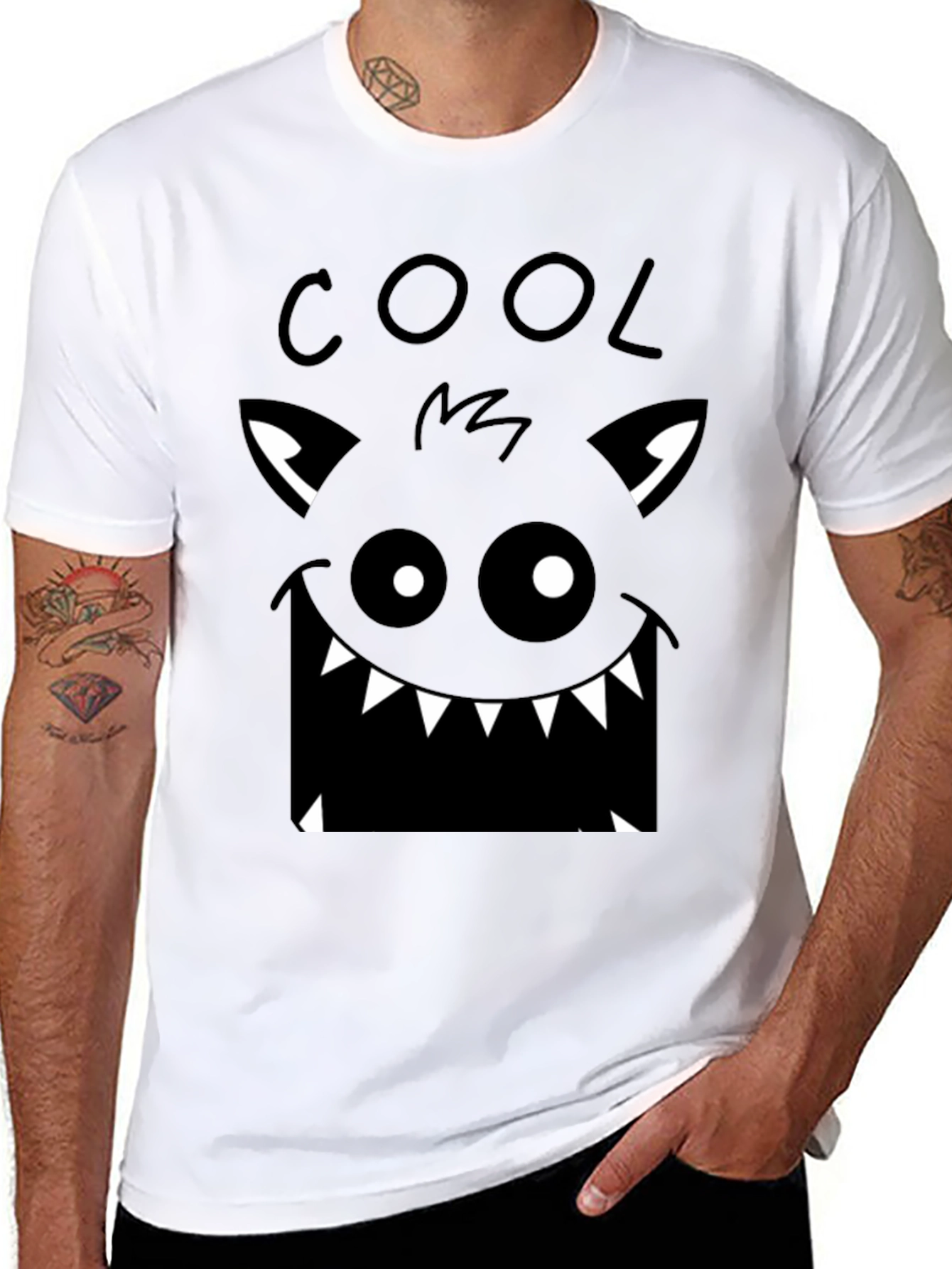 Cool Monster Graphic Black T-Shirt