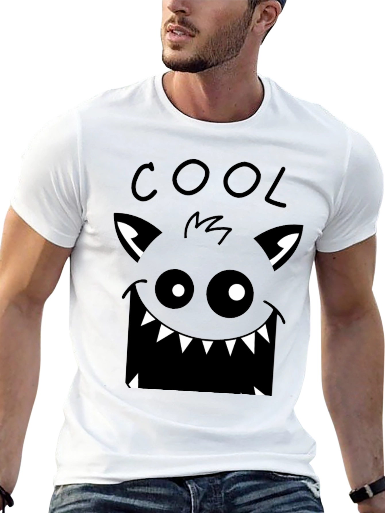 Cool Monster Graphic Black T-Shirt