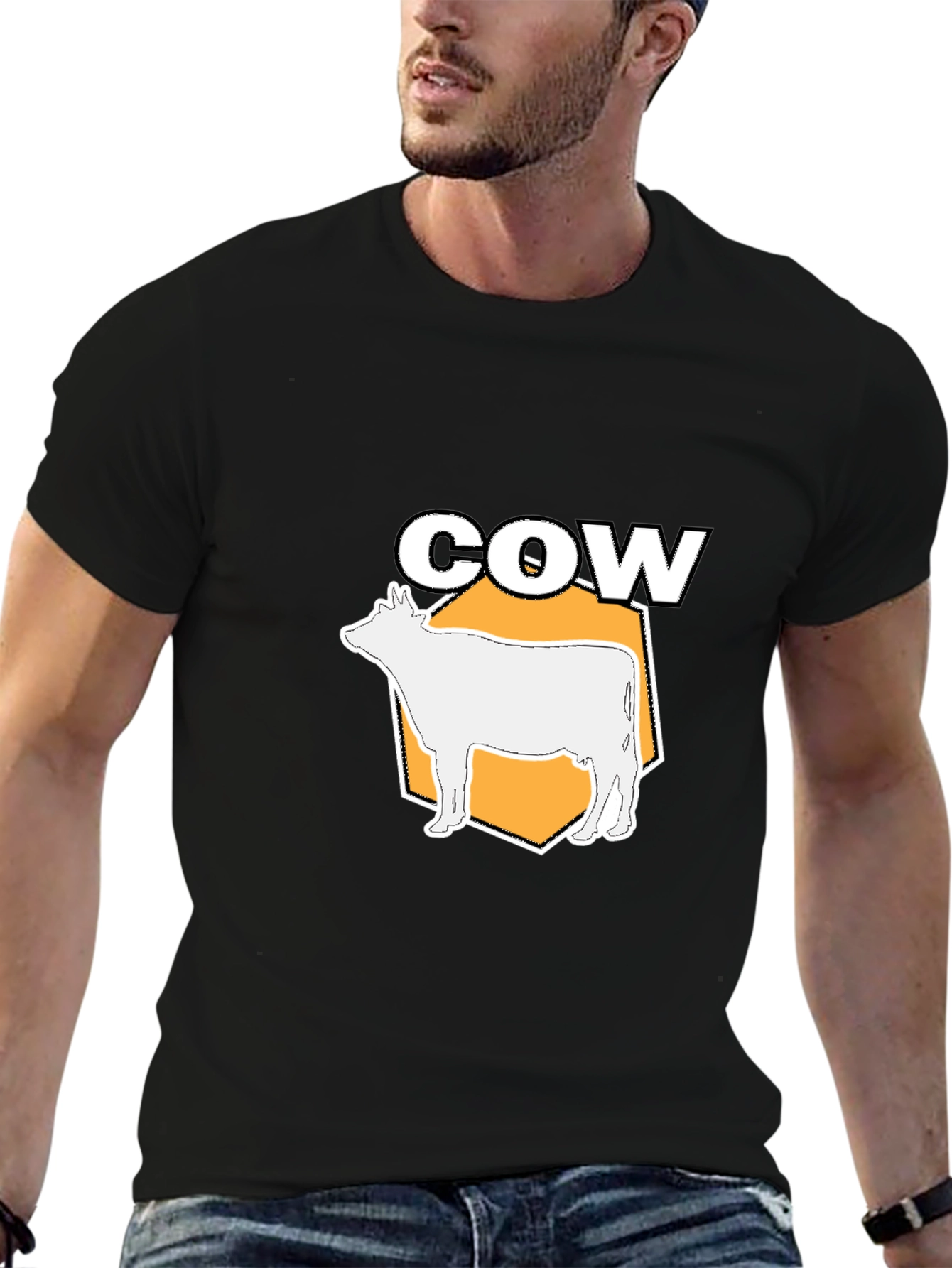 Cow Graphic Black T-Shirt