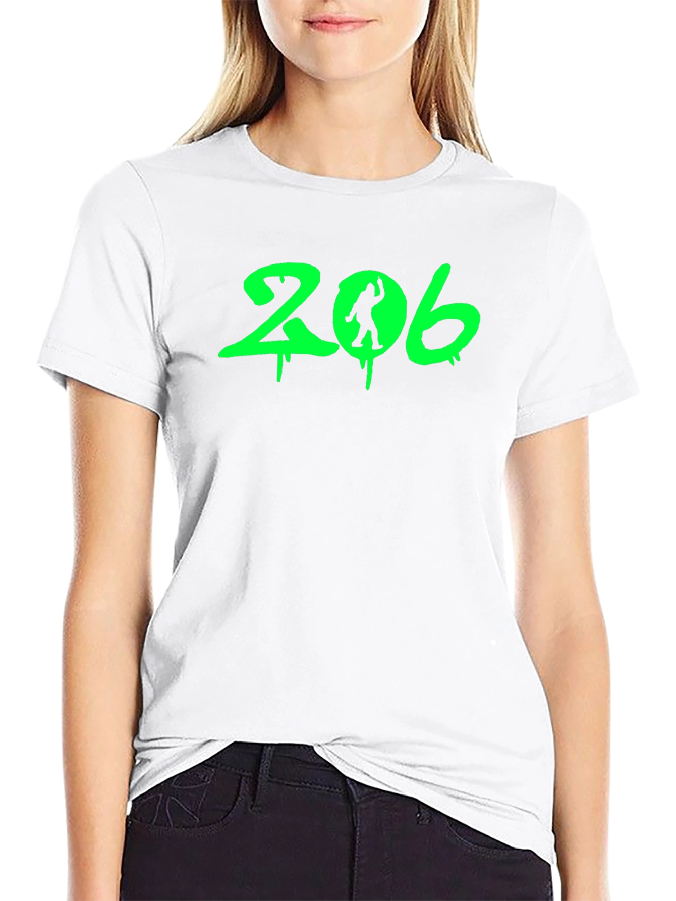 206 Bigfoot Black T-Shirt - Seattle Area Code