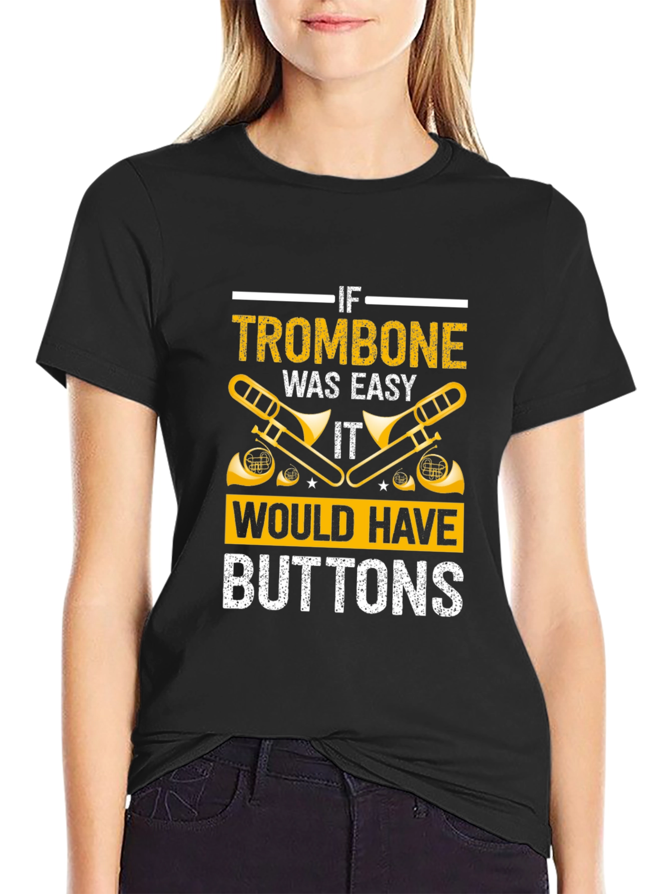Trombone Easy Buttons T-Shirt - Musician Gift