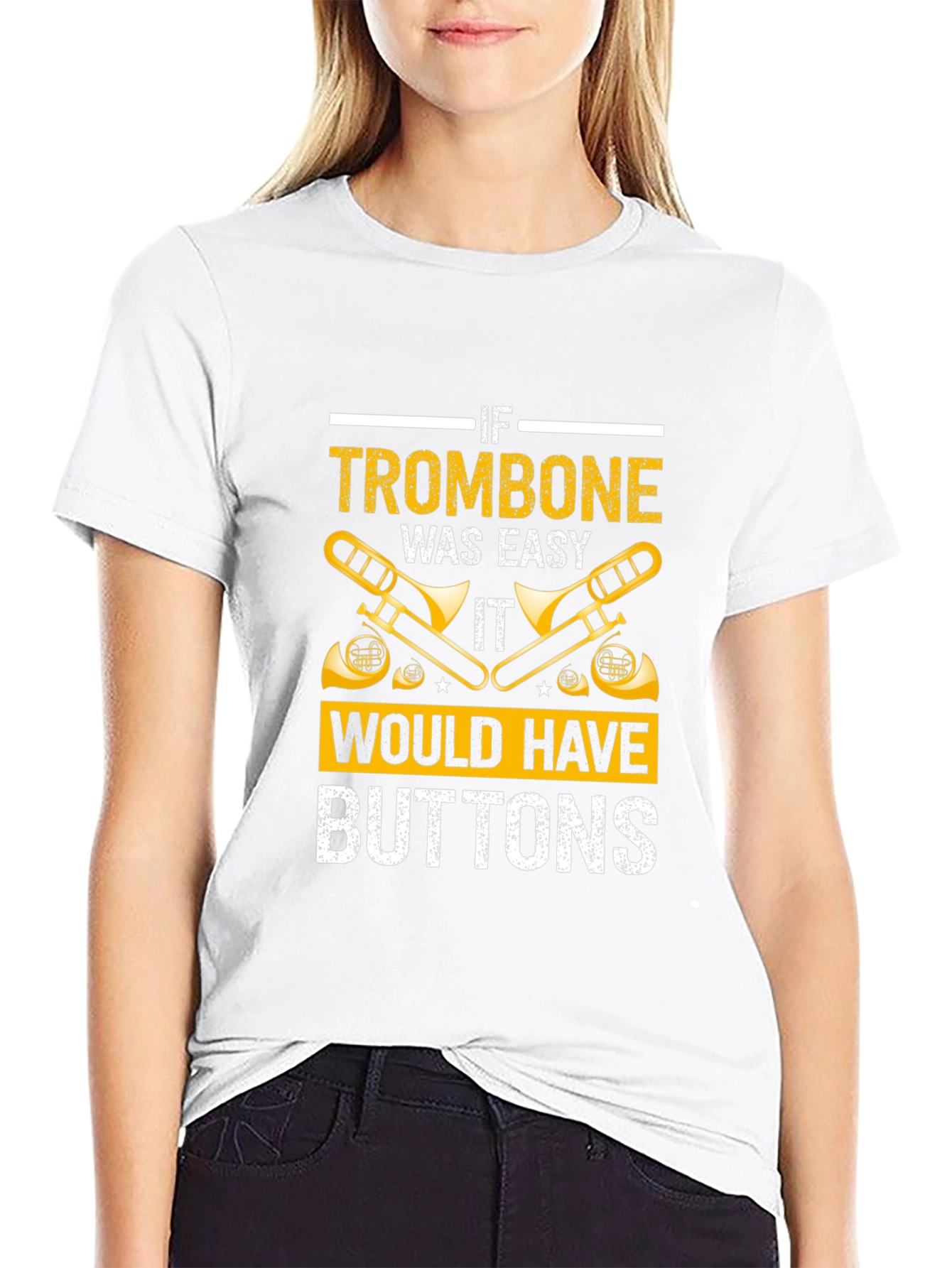 Trombone Easy Buttons T-Shirt - Musician Gift