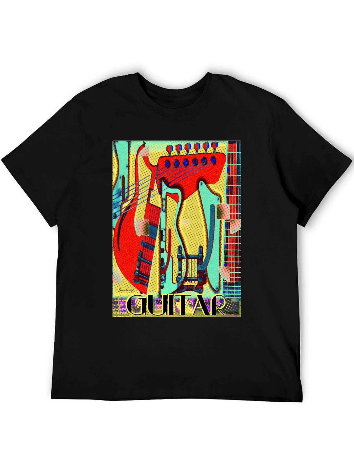 Electric Guitar Graphic Tee - Black