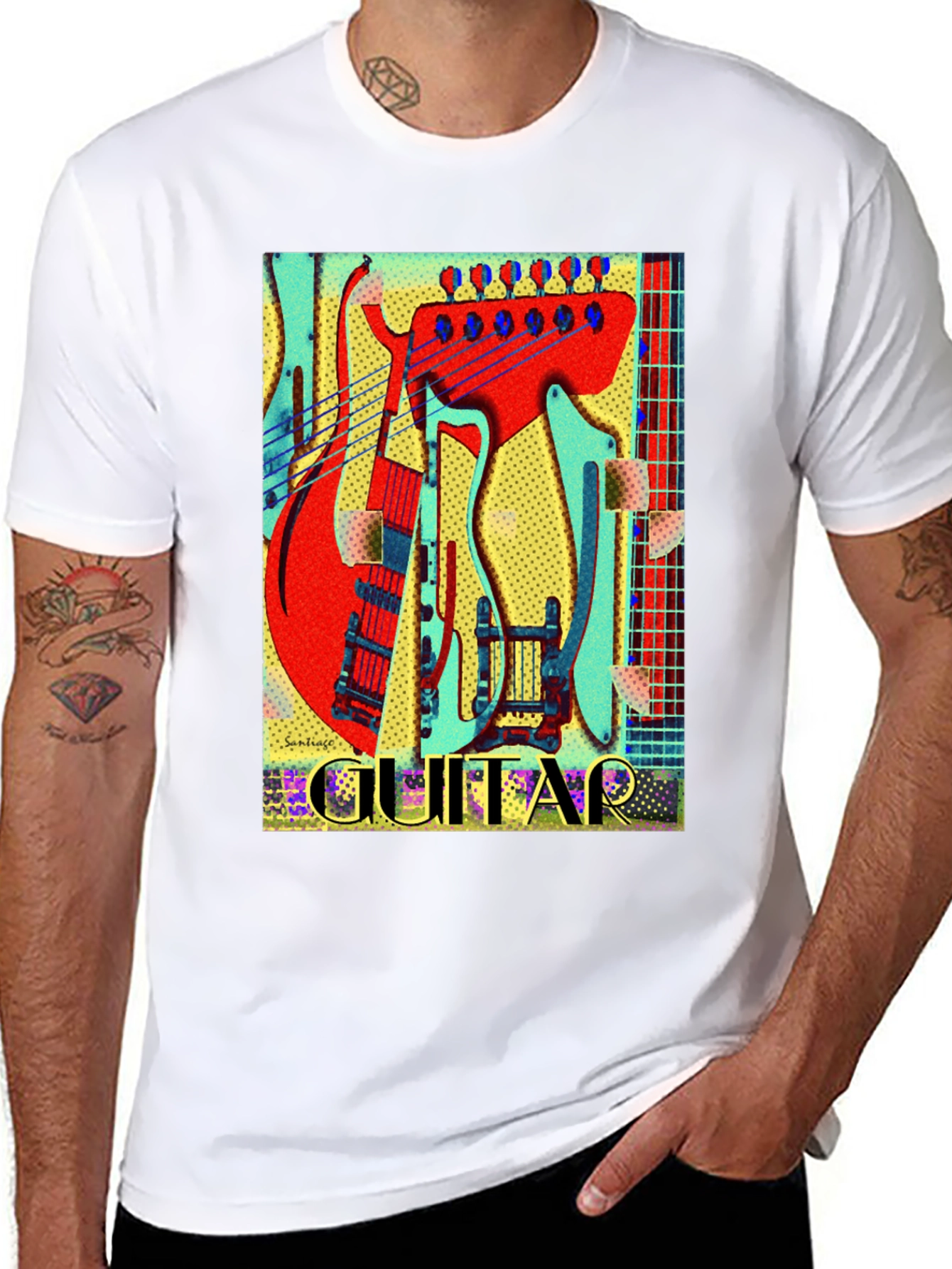 Electric Guitar Graphic Tee - Black