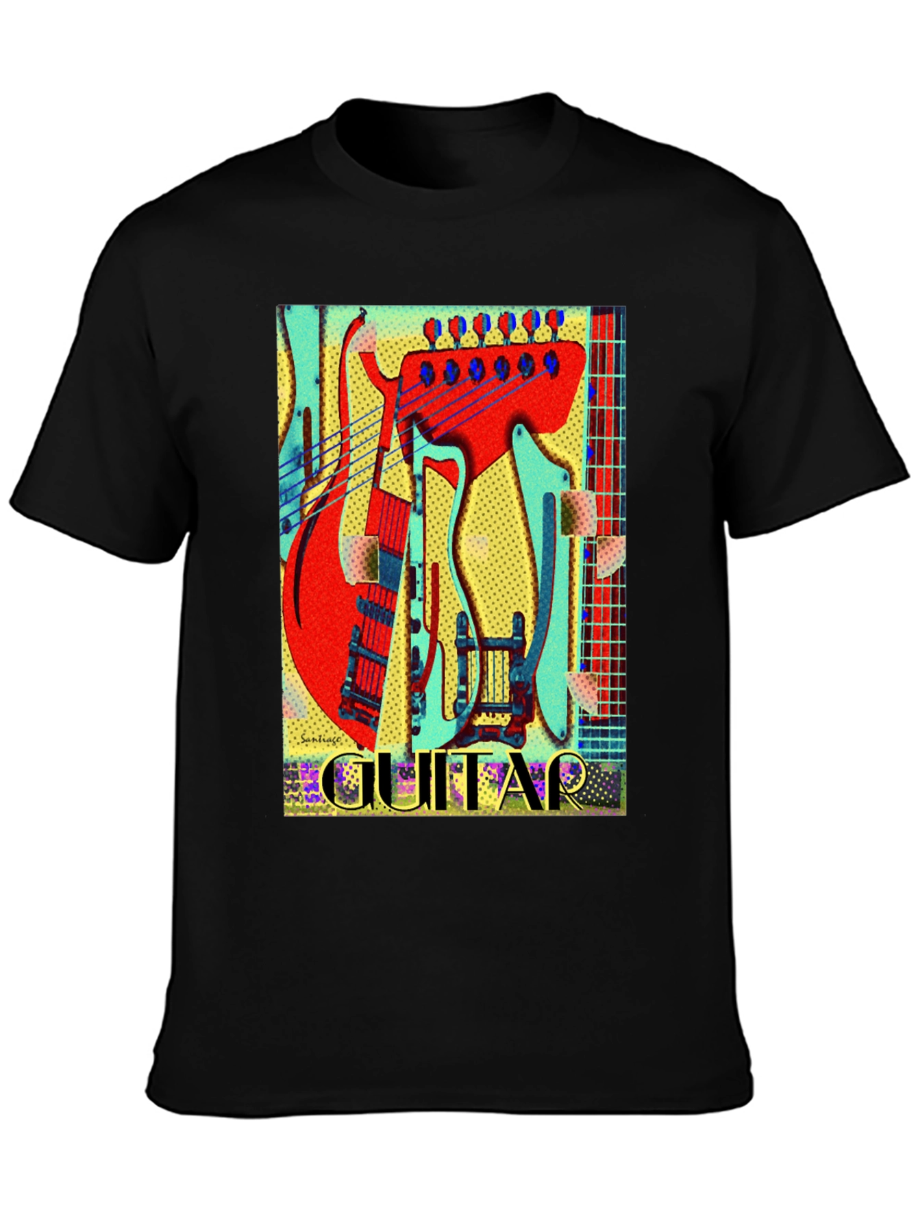 Electric Guitar Graphic Tee - Black
