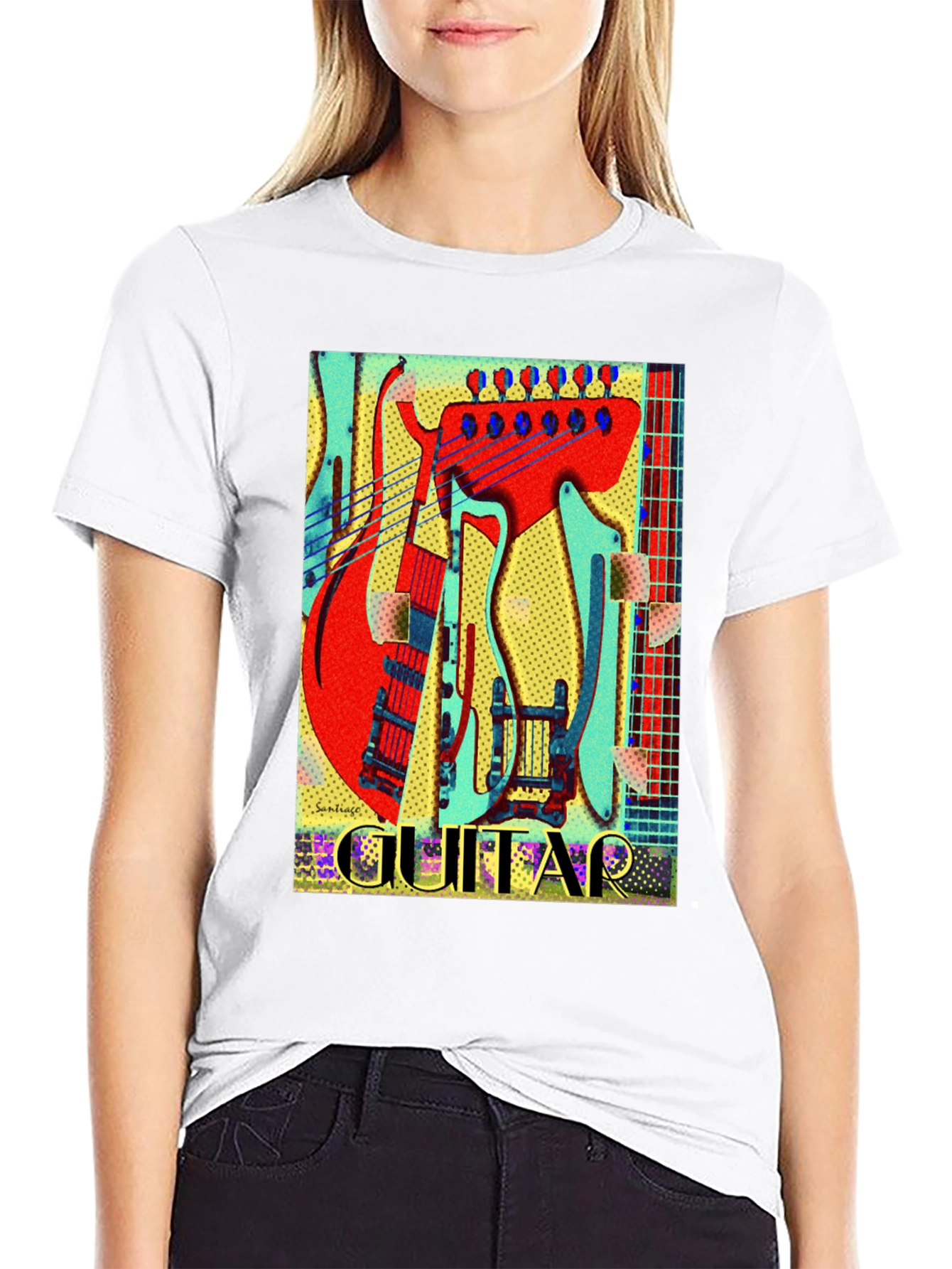 Electric Guitar Graphic Tee - Black