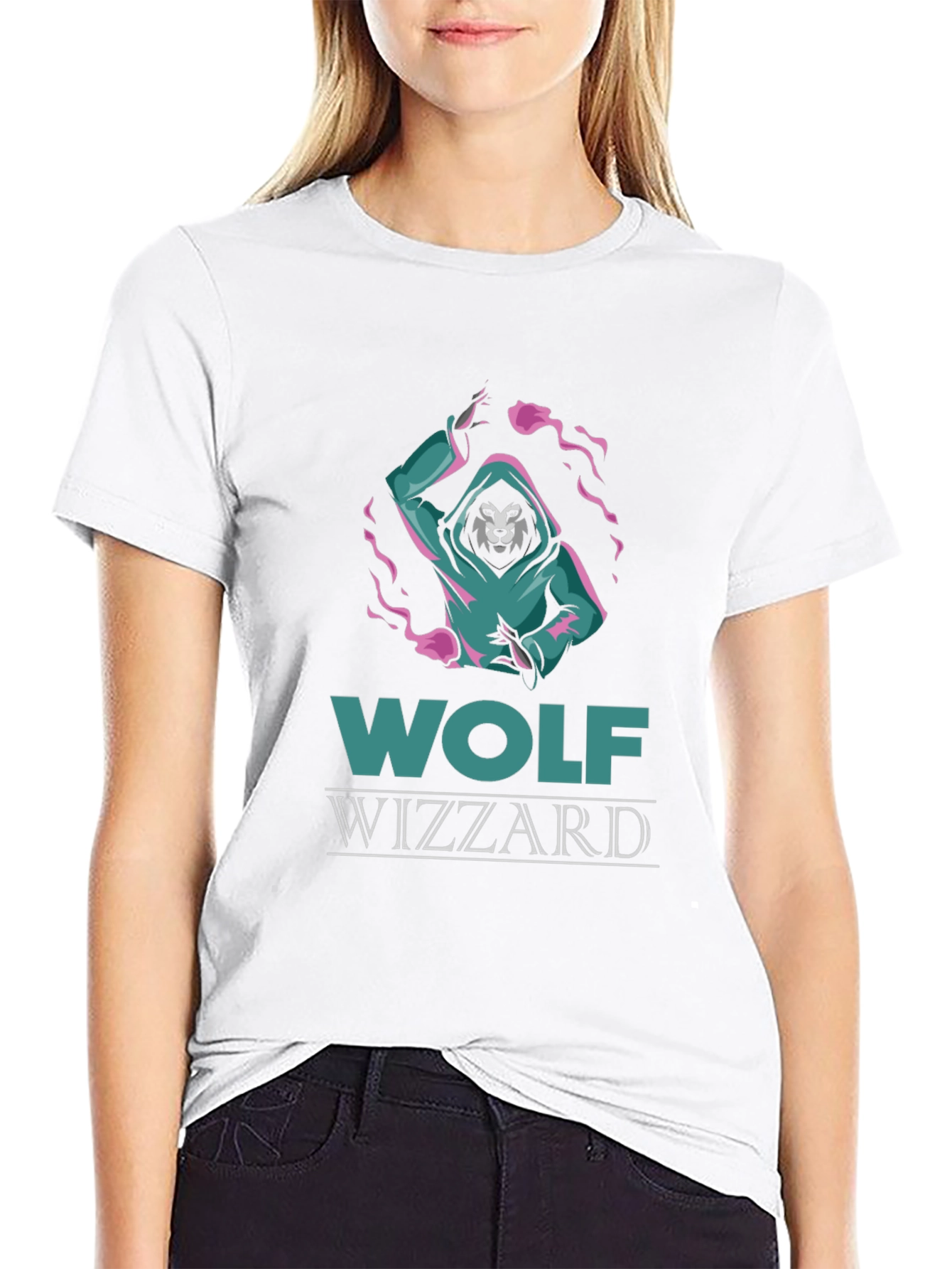 Wolf Wizzard Graphic Tee - Cool Black T-Shirt