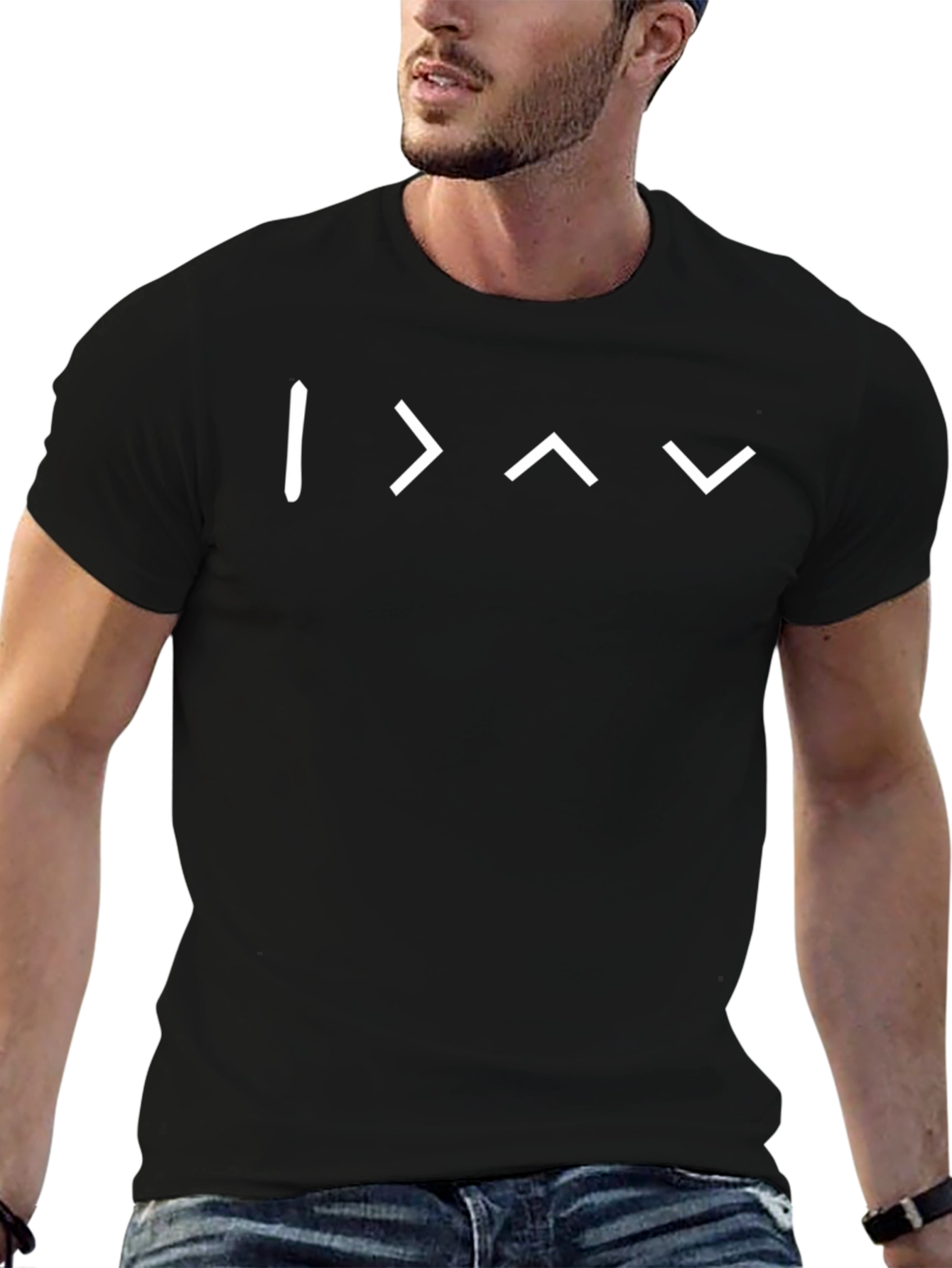Black T-Shirt with Programming Symbols