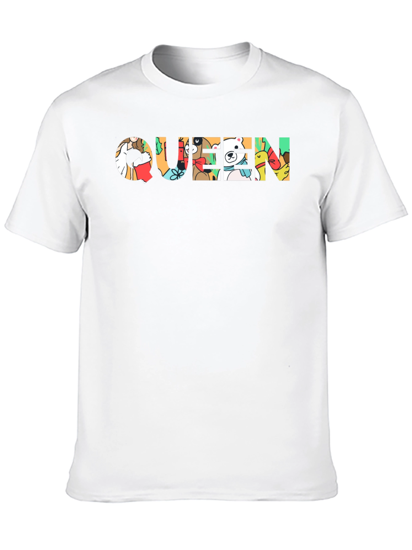 Queen Cartoon Graphic Black Tee Shirt