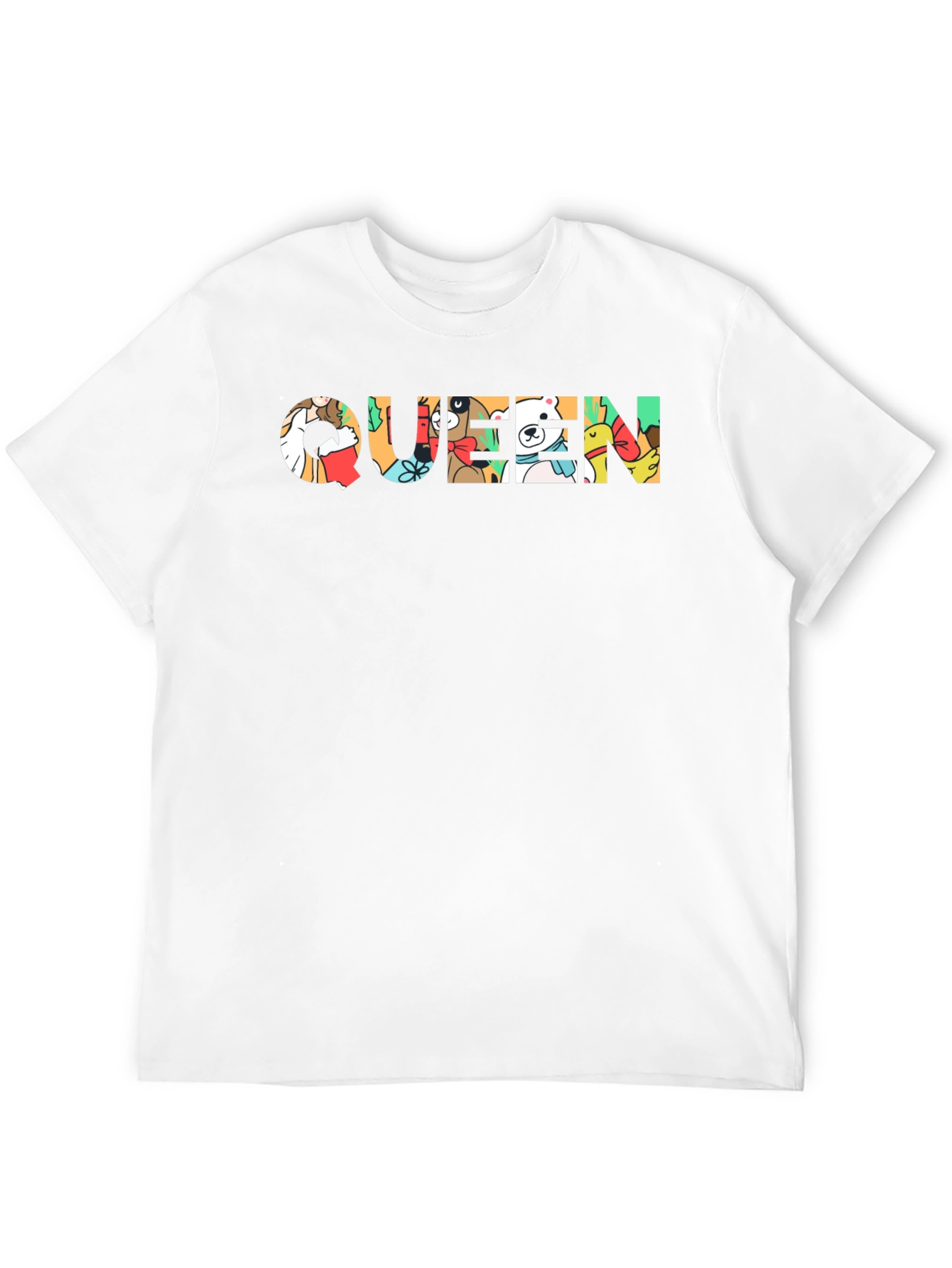 Queen Cartoon Graphic Black Tee Shirt