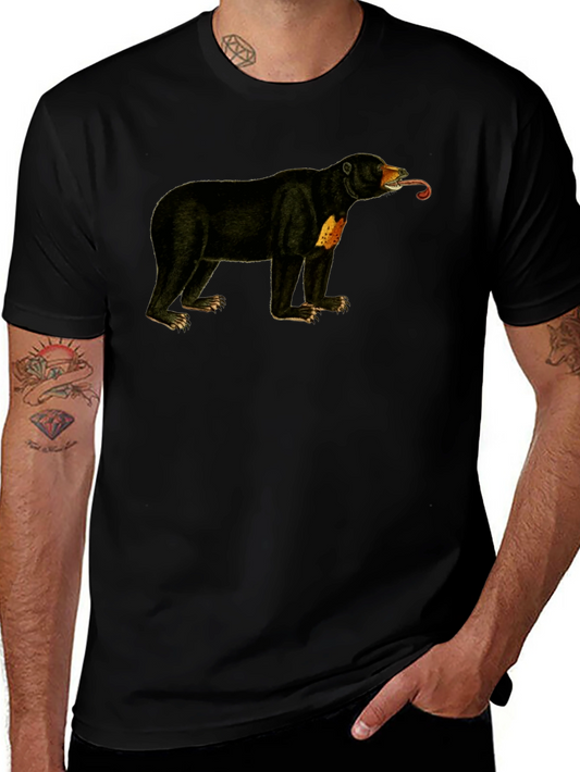 Sun Bear T-Shirt - Black Crew Neck Tee